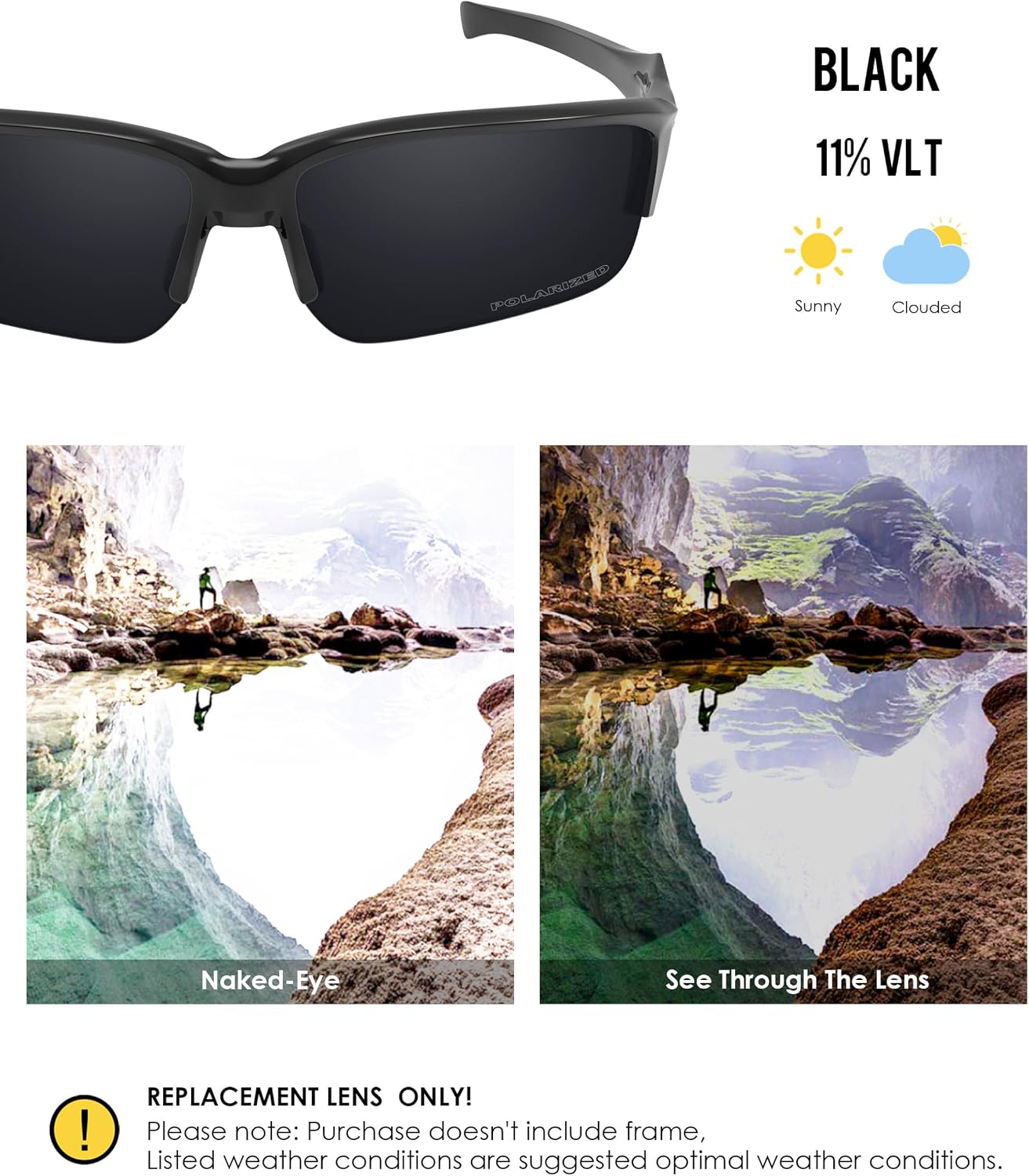 BLAZERBUCK Polarized Replacement Lenses for Oakley Flak Beta OO9363/Flak Beta Asian Fit OO9372 Sunglass