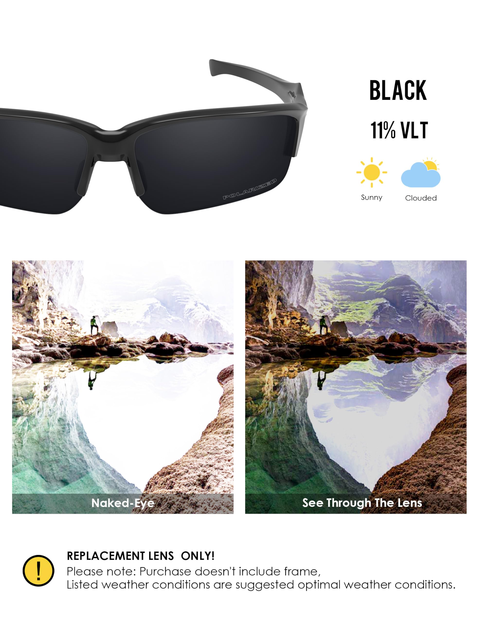 BLAZERBUCK Lenti di ricambio polarizzate per occhiali da sole Oakley Flak Beta OO9363/Flak Beta Asian Fit OO9372