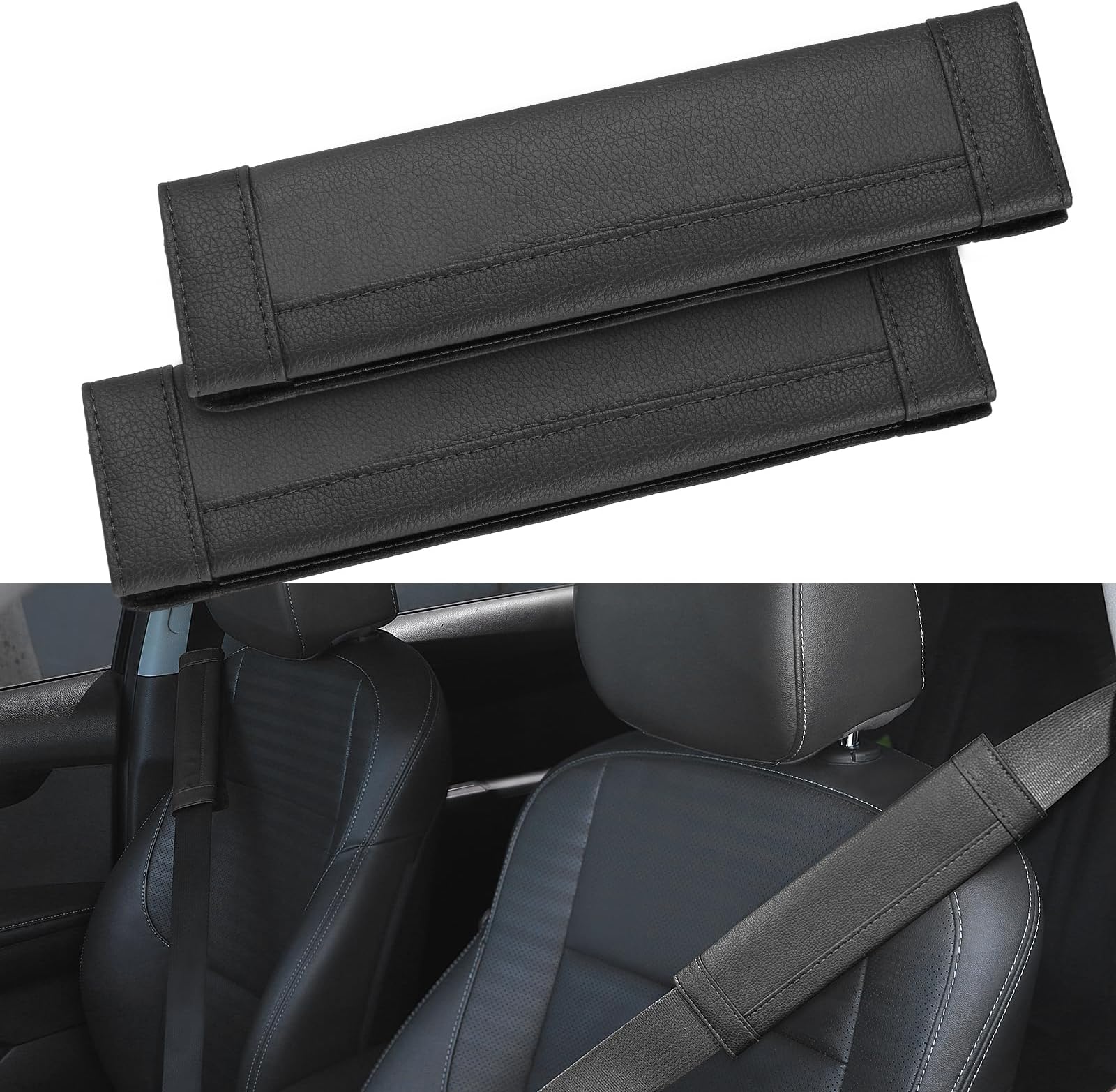 SEG Direct Black Seat Belt Pads Pack of 2