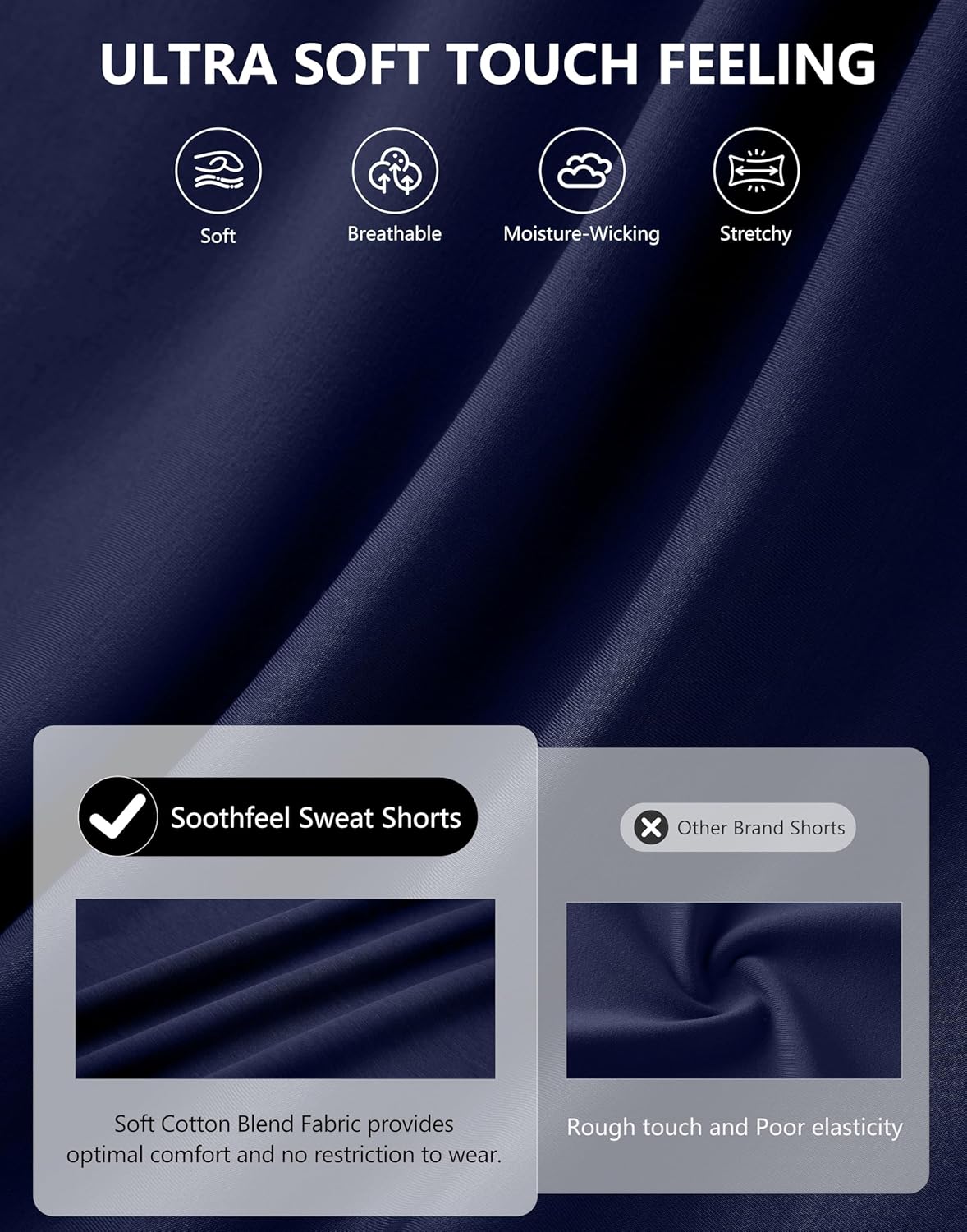 Soothfeel Women's Sweat Shorts High Waisted Drawstring 3" Athletic Workout Gym Summer Comfy Soft Lounge Casual Shorts - Image 6