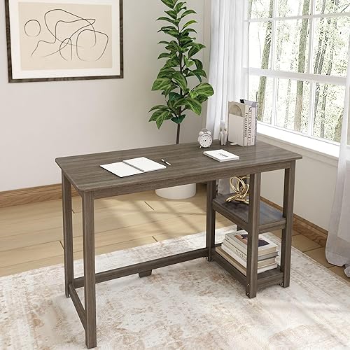 Miniatura 7 de Max & Lily Escritorio de madera maciza con estantes, 47 pulgadas, azul