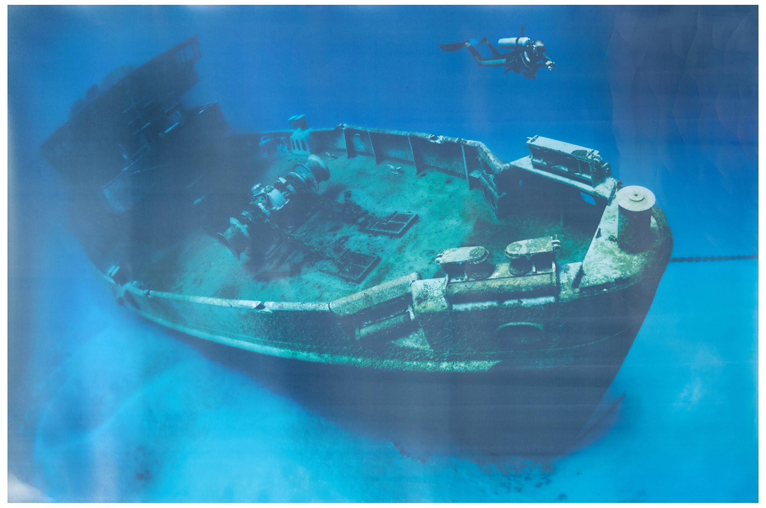 Pen-Plax BGC1 Cling-On Shipwreck Aquarium Background, 24