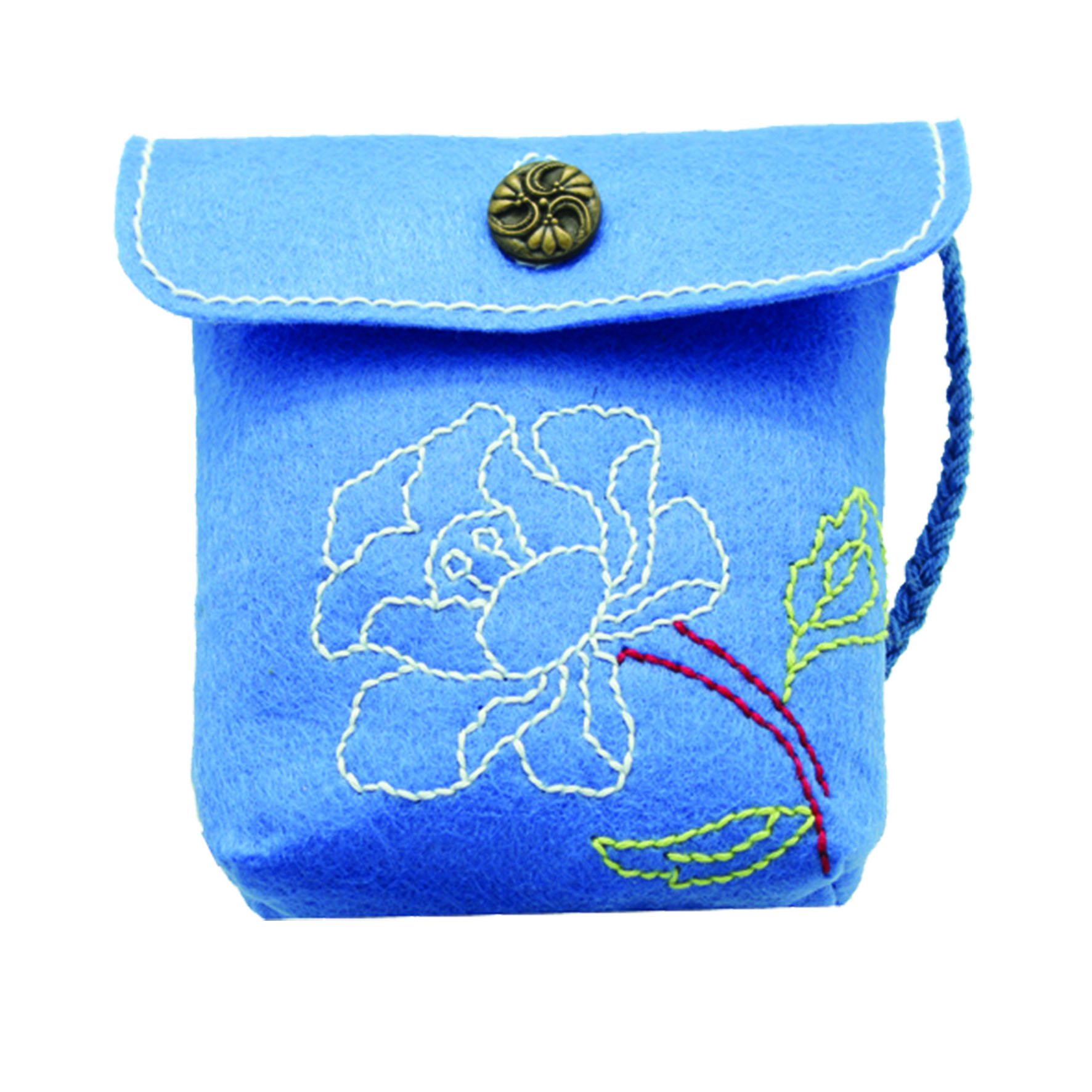 Kleiber Small Rose Felt Bag DIY Kit, Blue