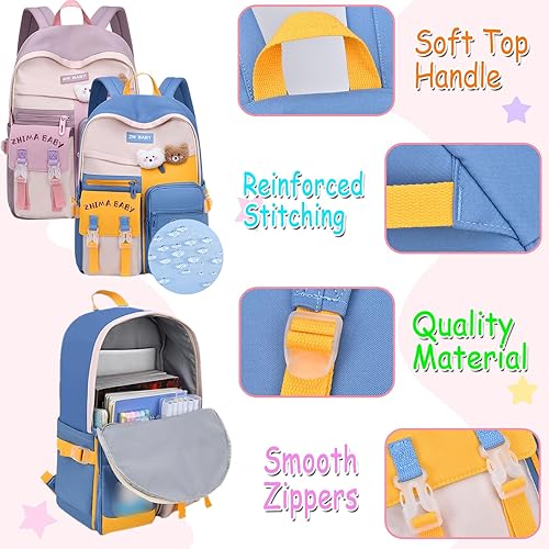 Miniatura 5 de ACEIOT Mochila para niñas, mochila Kawaii para niños con lonchera y estuche para lápices, mochilas escolares para niñas, Mochilas Escolares para