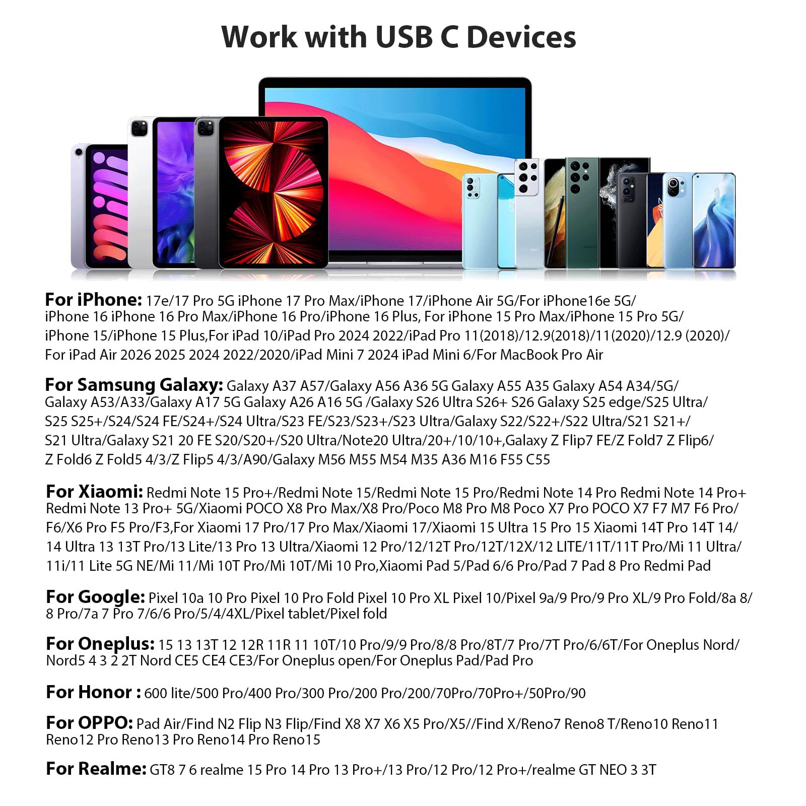 Słuchawki USB C z zaczepem na ucho do iPhone 17 Pro 16e 15 5G iPad Air mini | typu C Słuchawki douszne z kablem mikrofonem typu C do Samsung Galaxy A57 A37 A27 A36 S26 Google 10a Pixel 9 Xiaomi 17T Pro