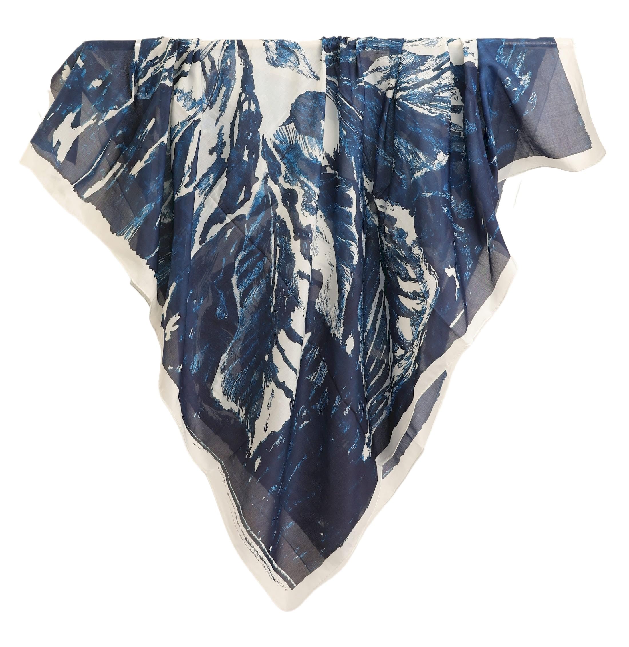 Paréo Femme XL 125 cm Carré Foulard Été Coton Soie, Cache-Maillot Léger, Étole & Châle pour Plage & Vacances