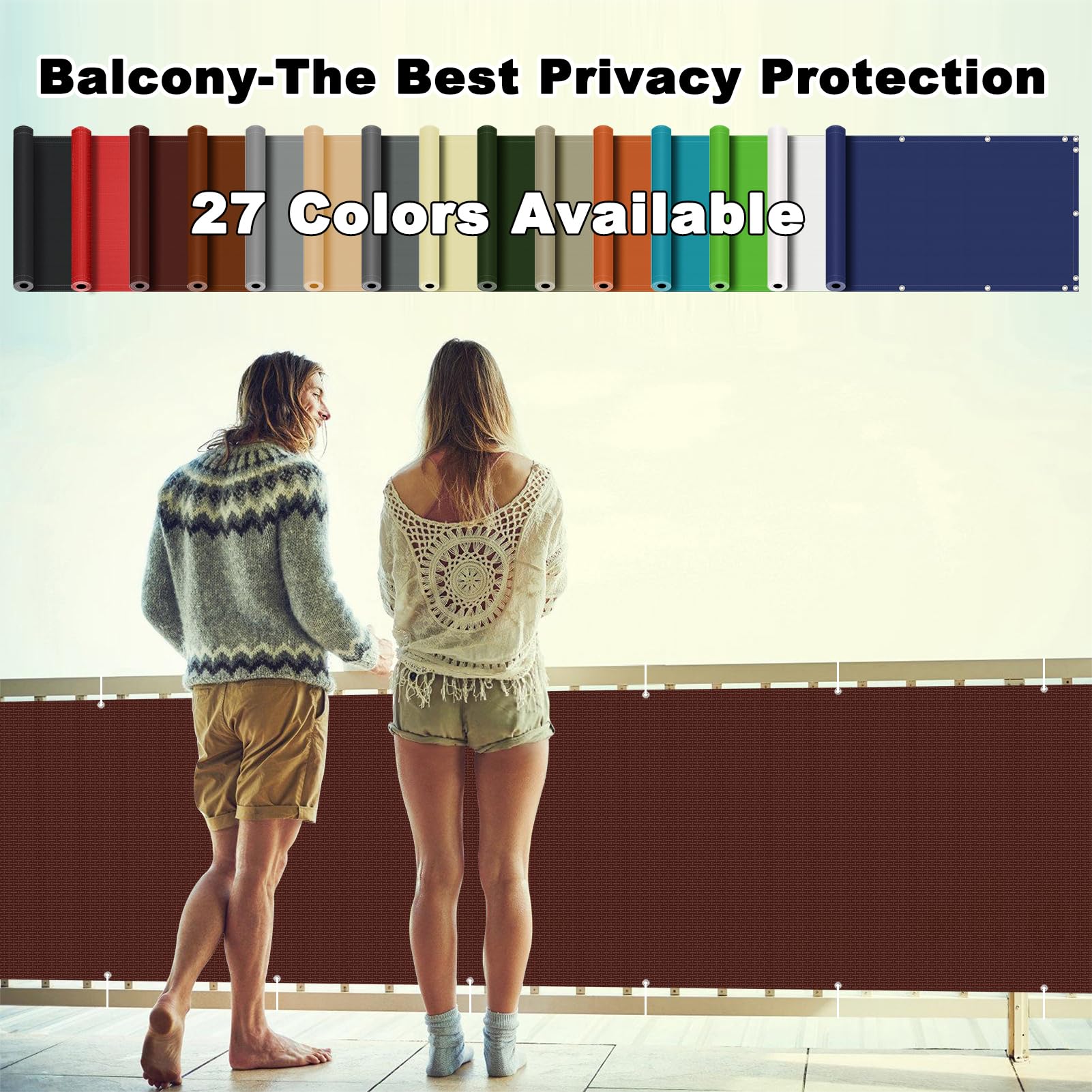 Rete frangivento, 1,2 m x 12 m, impermeabile, resistente ai raggi UV, senza fori, per balcone, con fascette fermacavi, colore rosso vino, antivento, per appartamenti