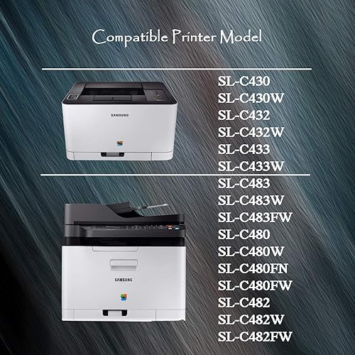 Paquete de 5 cartuchos de tóner compatibles con TG Imaging (2xB+CYM) para Samsung CLT-404S CLT404S (paquete de 5, negro extra) CLT-K404S funciona