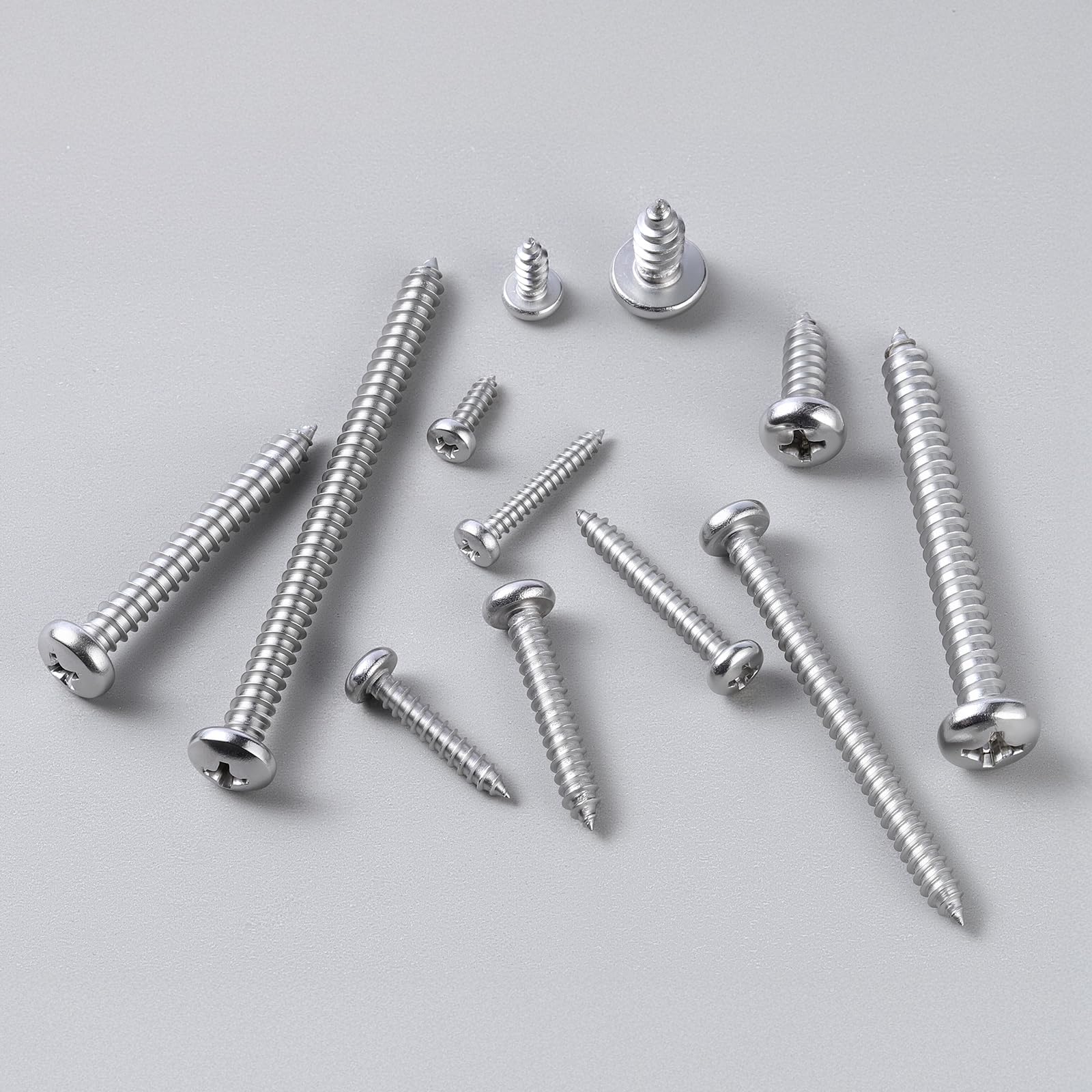 Tornillos de madera de cabeza plana #8 de 3/4 pulgadas, 200 tornillos autorroscantes de cabeza plana, acero inoxidable 304 (18-8), Phillips Drive