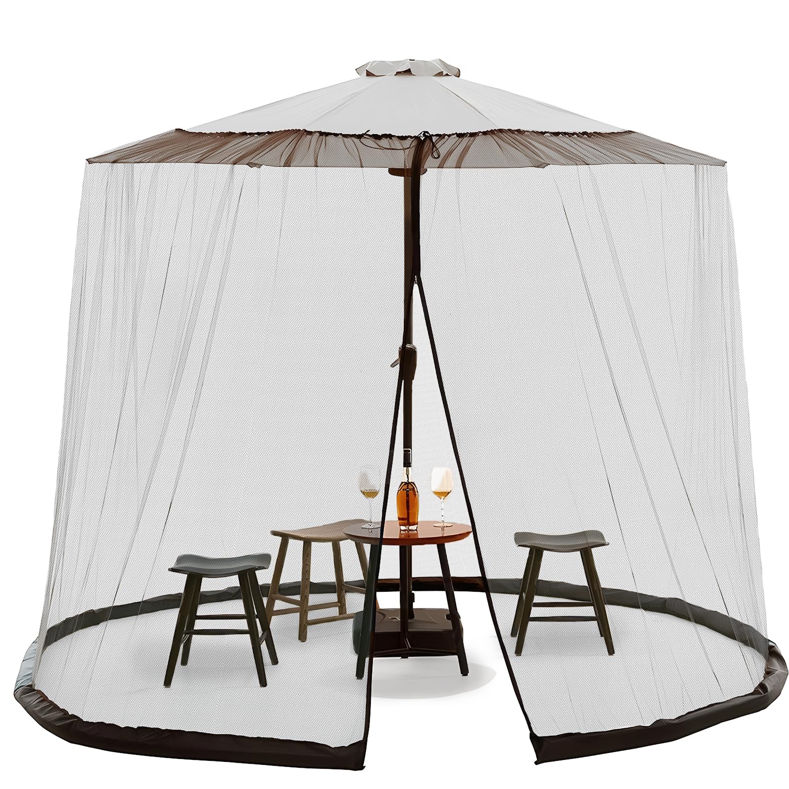 Zanzariera per Ombrellone da Giardino, dellyy 2.3 * 3M Ombrellone da Giardino Zanzariera, Gazebo Zanzariera da Esterno Giardino, per padiglione da Padiglione, Pergolato, Terrazzo, Balcone