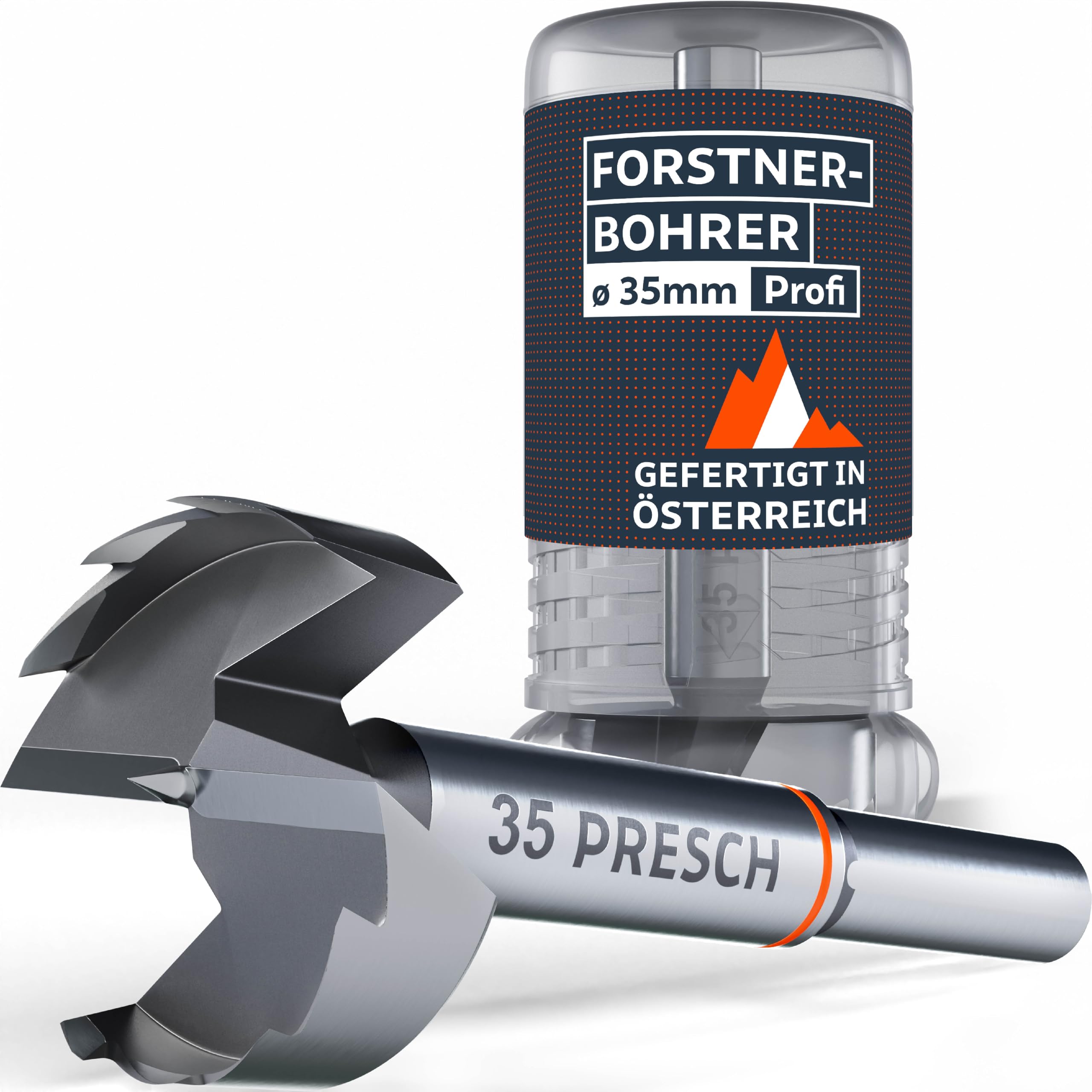 Presch Forstnerbohrer Ø 35mm - Extrem scharfer, langlebiger Astlochbohrer - Hochpräzise Zentrierspitze für perfekten Rundlauf - Zuverlässige Leistung dank optimierter Standzeit
