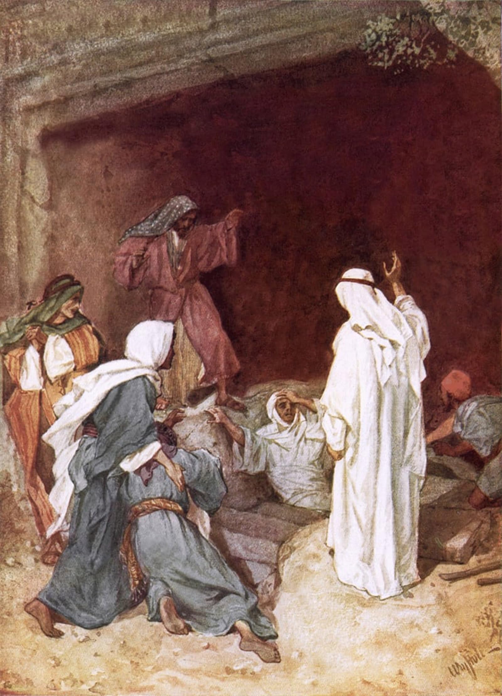 ARTXLXXBN Famous Painting Art Wall Decor Abstract Art Picture Jesus Raising Lazarus From the Dead by William Brassey Hole Animal Pictures for Home Decor 60x90cm