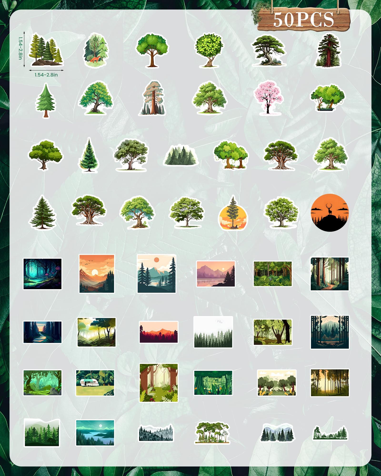 50PCS Forest Lemorni Stickers Pack – Waterproof, Removable, Fun Decals For Laptops, Journals, DIY Crafts - View #3