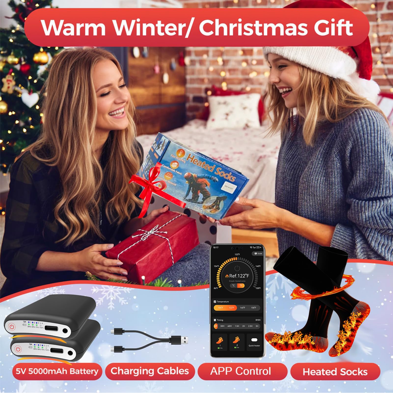 Heated Socks For Men And Women, Electric Washable Socks For Men - View #11