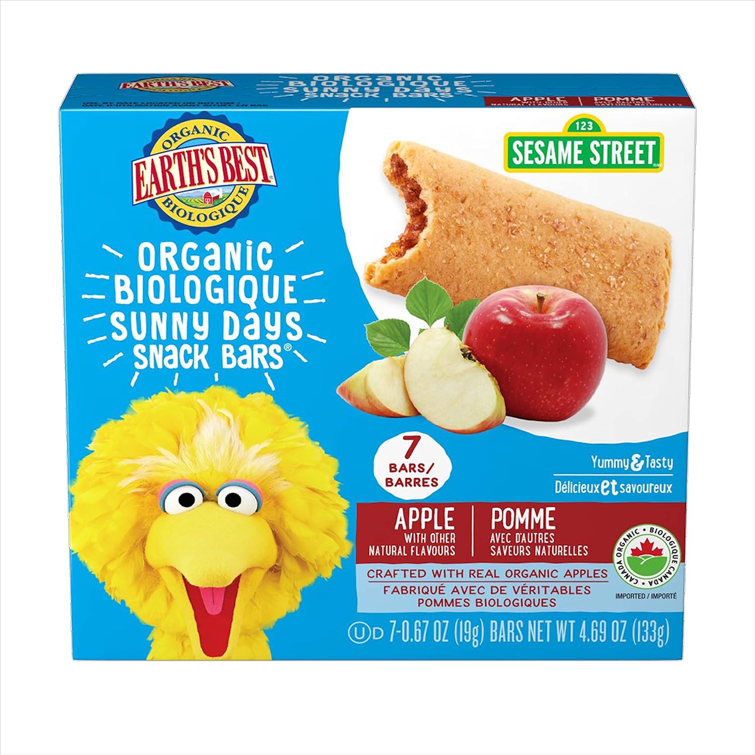 Earth's Best Snack Bars, Apple Sunny Day Bars, 7 Count Box (Pack of 6