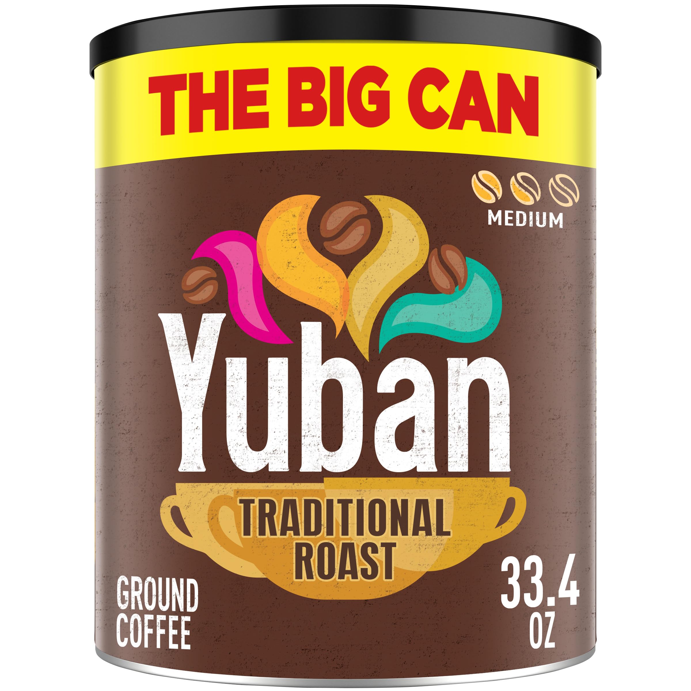 Yuban Traditional Medium Roast Ground Coffee, The Big Can, 33.4 oz Canister