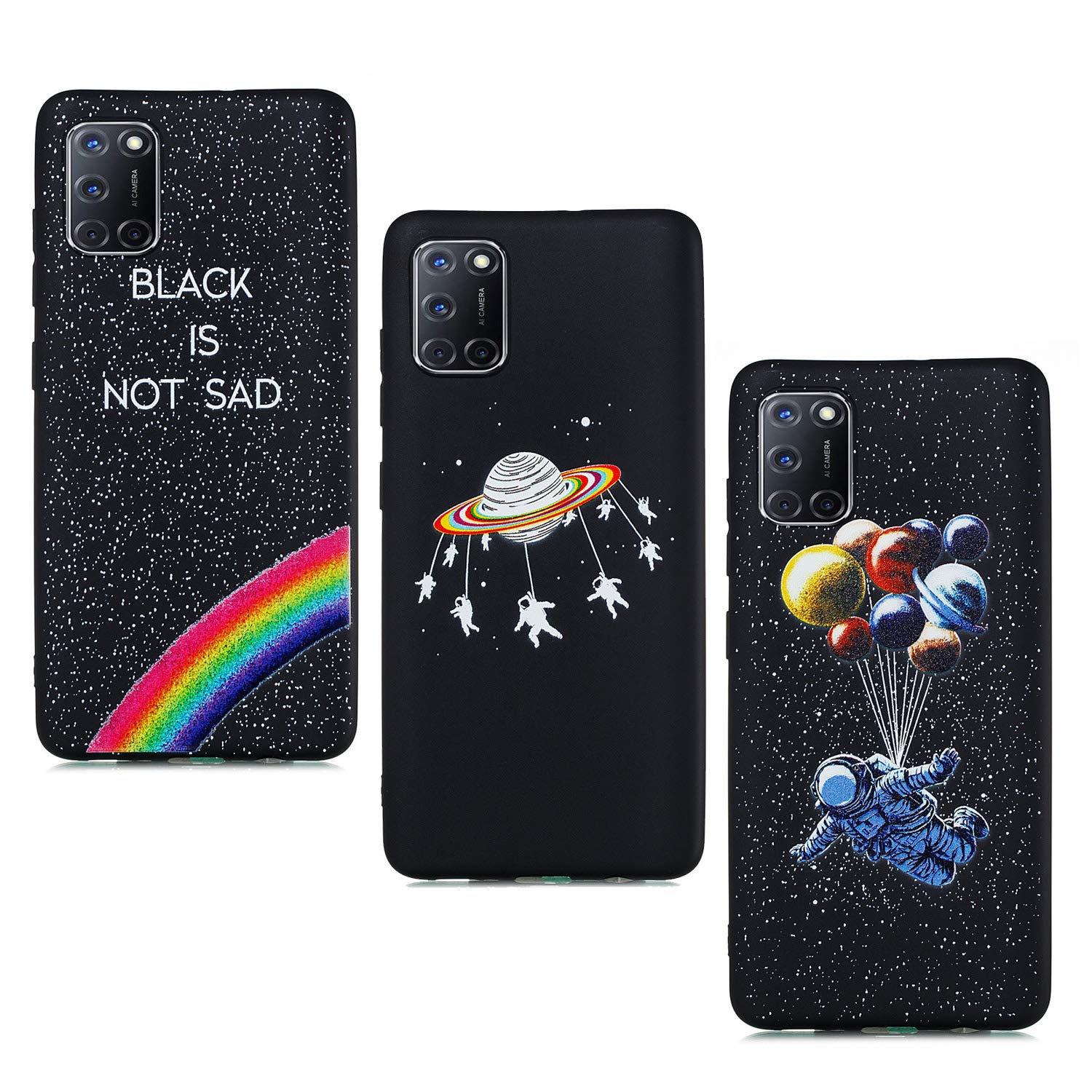 Custodia Silicone Per Oppo A72, A52, A92 | Design Antigraffio Con Astronauti | Morbida E Protettiva - Foto 13