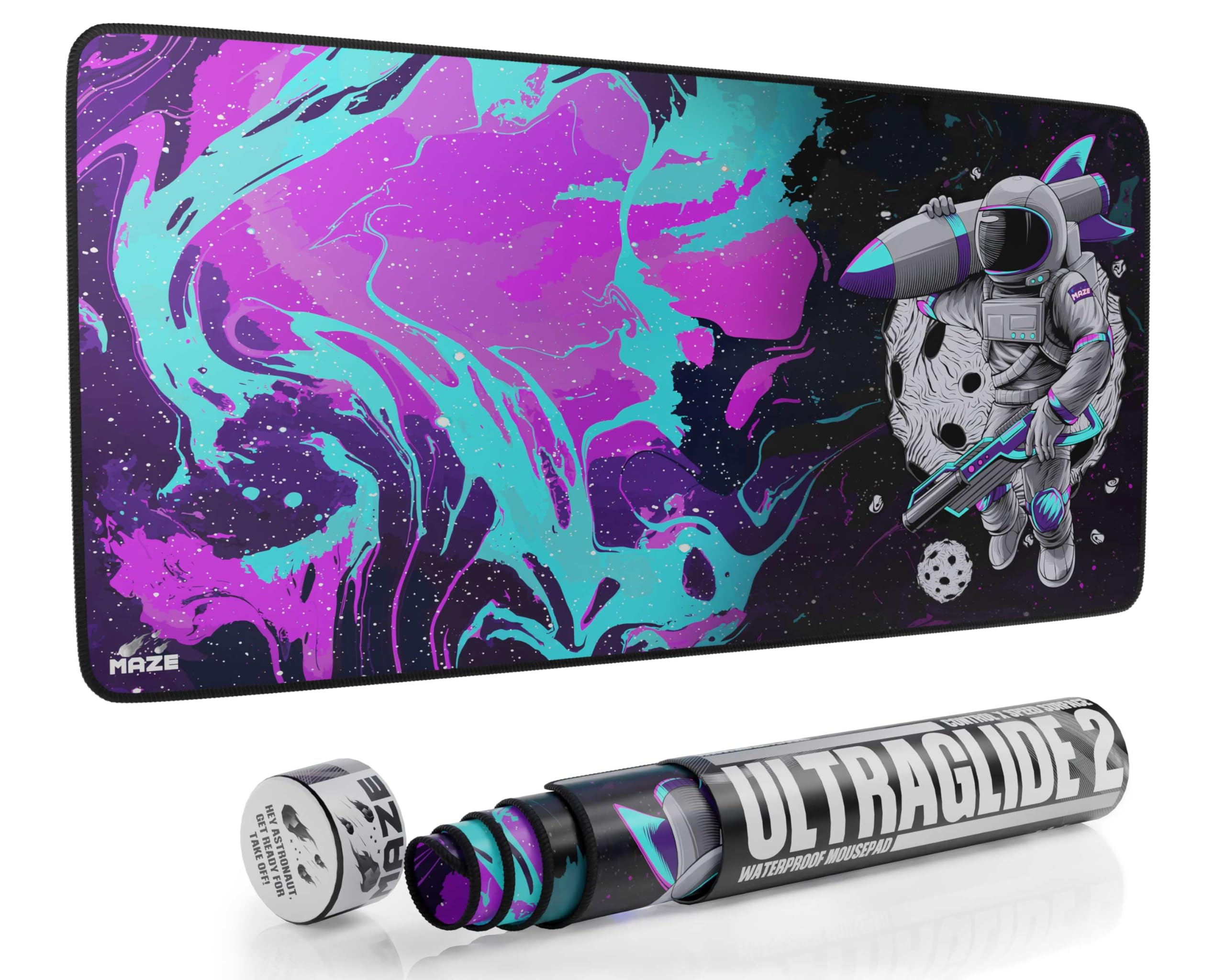 MAZEXXL Extended Mouse Pad/Mat | Thickest 5mm (36''x18''x0.2'') Ultraglide 2 Astro RCT-CB Smooth Surface Mousepad for Maximum Control and Speed (Waterproof, Anti Fray, Anti Slip) Desk Mat