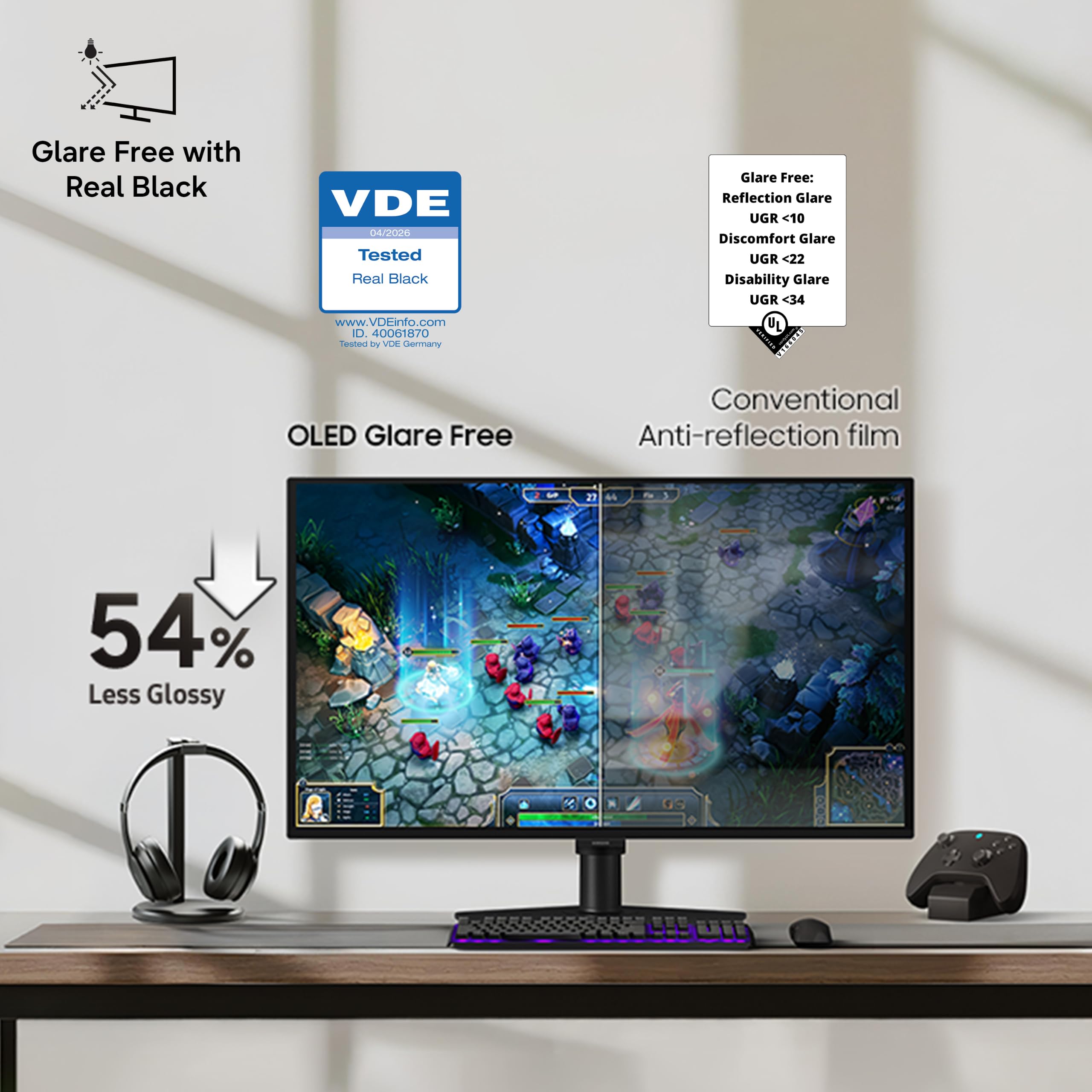 Samsung 27" Odyssey QD-OLED G6 Gaming Monitor(Smartchoice) | QHD 2560 x 1440| 240 Hz| 0.03ms | Ergonomic Stand | Pantone Validated| Glarefree | TrueBright 300| G-Sync| Free Sync| LS27HG612SWXXL| Black — Amazon image 4