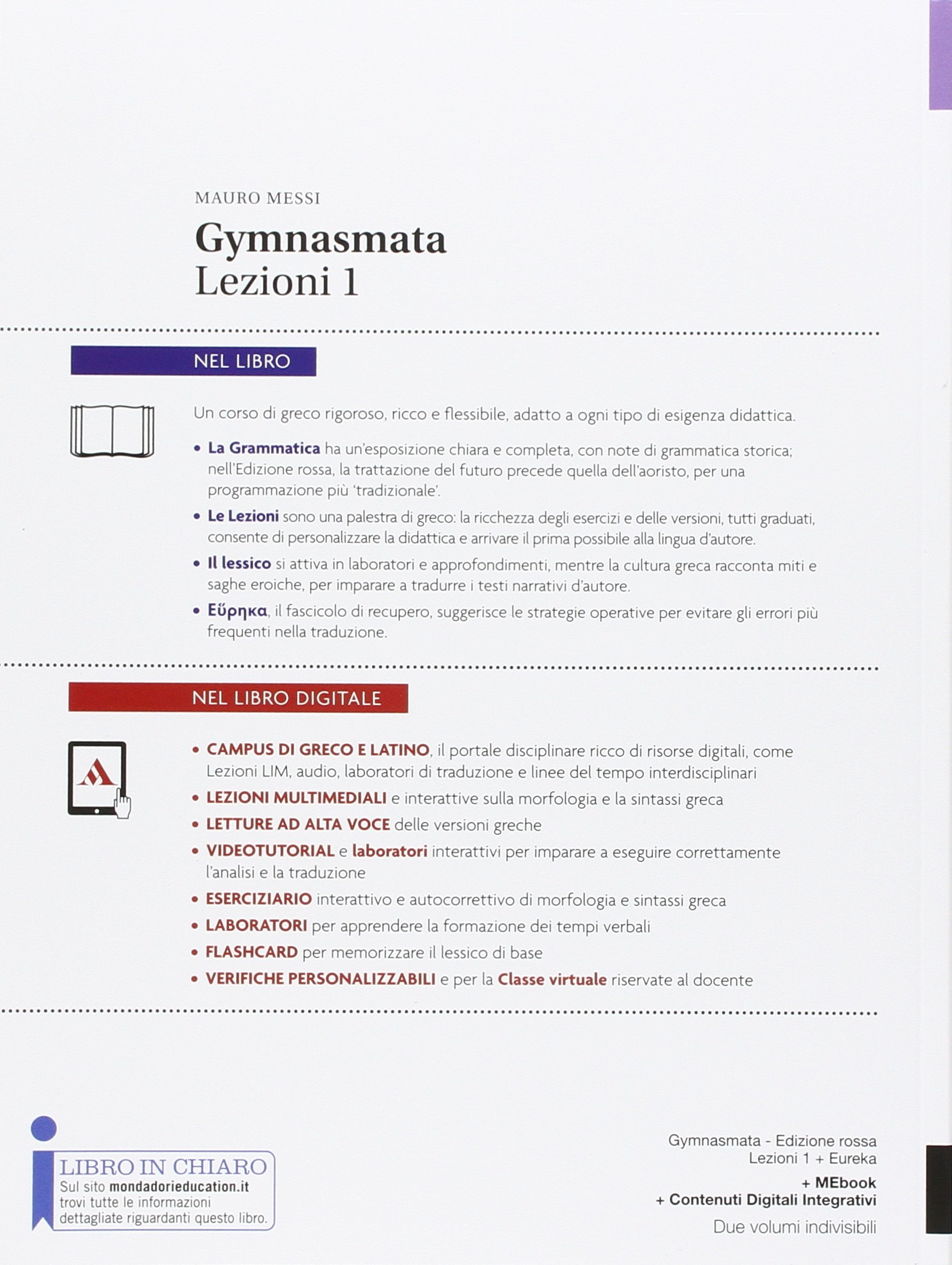 Gymnasmata. Lezioni. Con Eureka. Ediz. rossa. Per i Licei e gli Ist. magistrali. Con e-book. Con espansione online (Vol. 1)