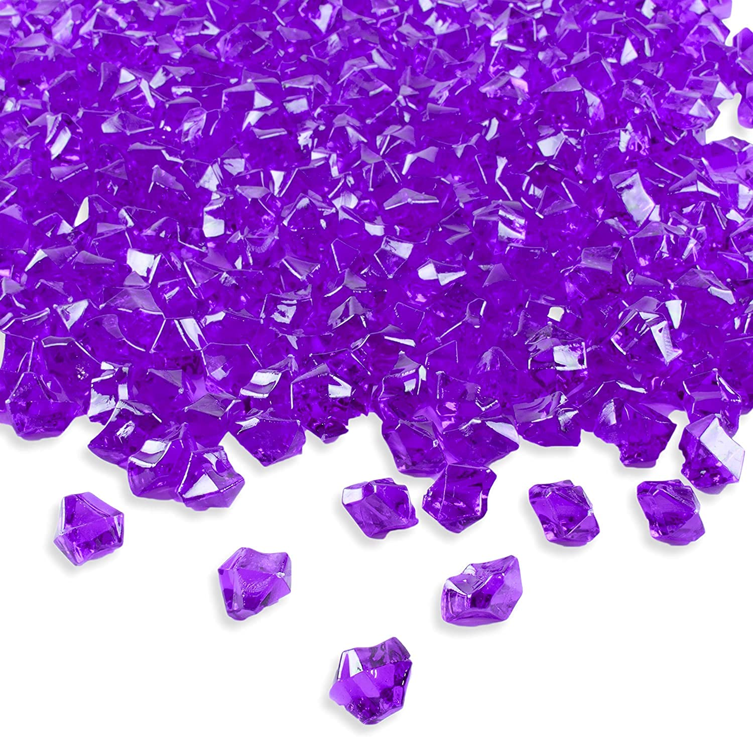Firstly Traders 100g Acrylic Diamonds Faux Crystals for Home Decor Vase Fillers Acrylic Ice Rock Cubes Gems for Arts and Crafts, Vase Fillers Decoration Stones, Shiny Pebbles(Purple)-picture-24