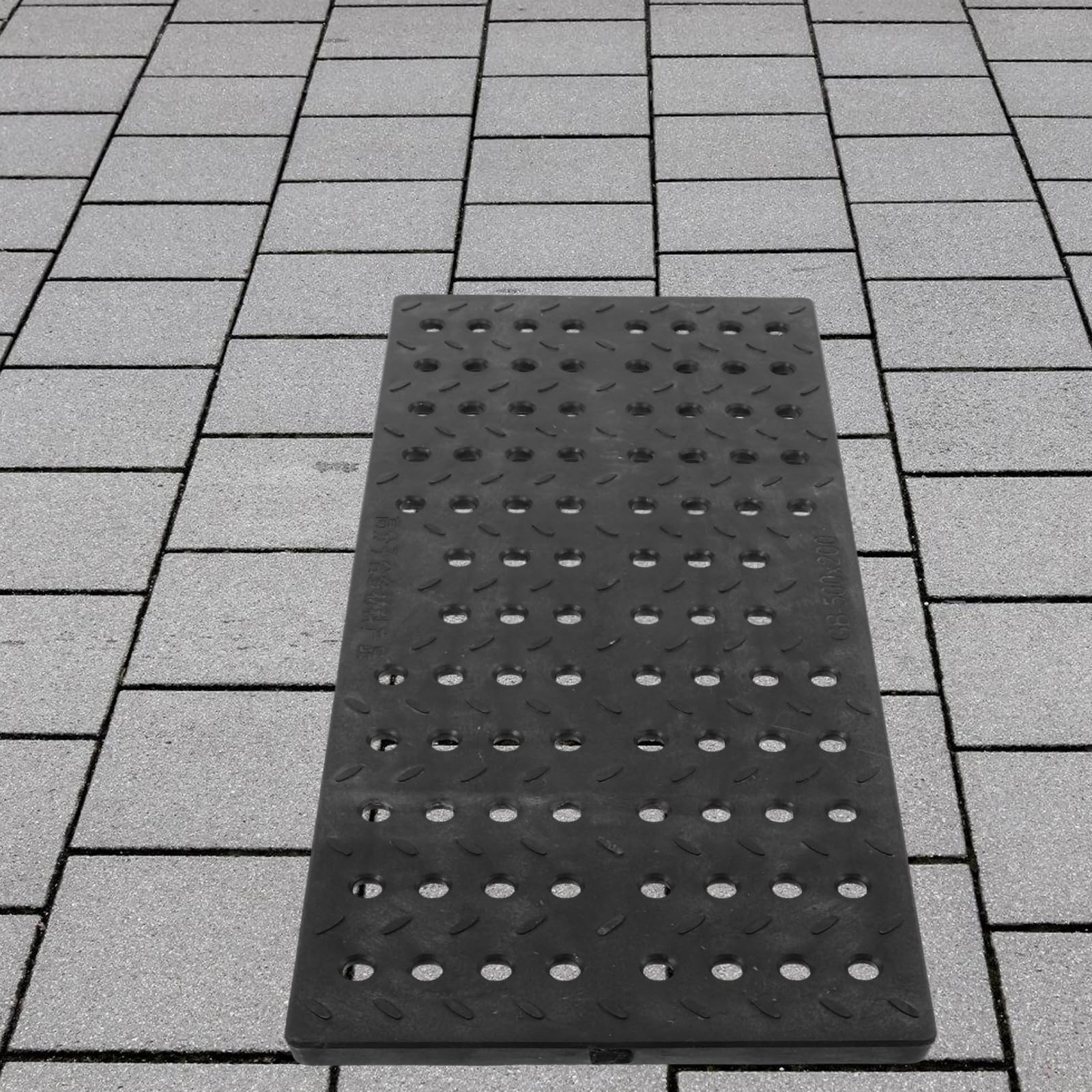 Osłona rusztu odpływowego wykopu zewnętrznego, 200 x 500 mm, plastikowe akcesoria do kanalizacji podjazdu i garażu, wymienna kratka kanałowa do wydajnego zarządzania wodą na zewnątrz