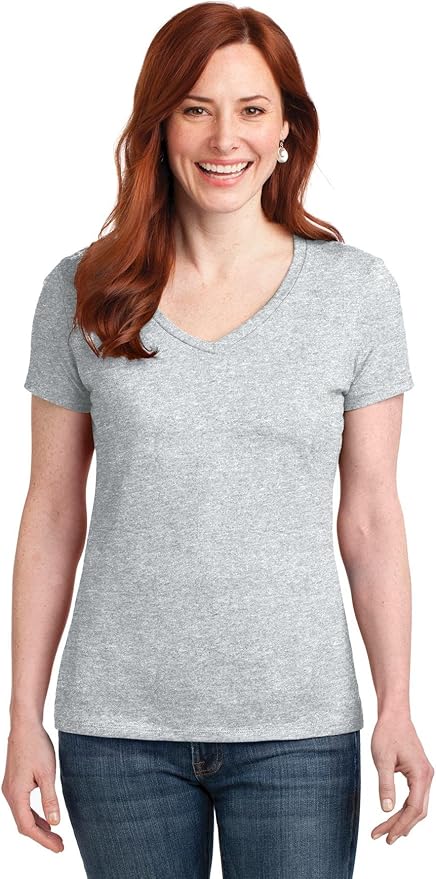 Hanes Women’s Perfect-T Short Sleeve V-Neck T-Shirt at Amazon Women’s ...