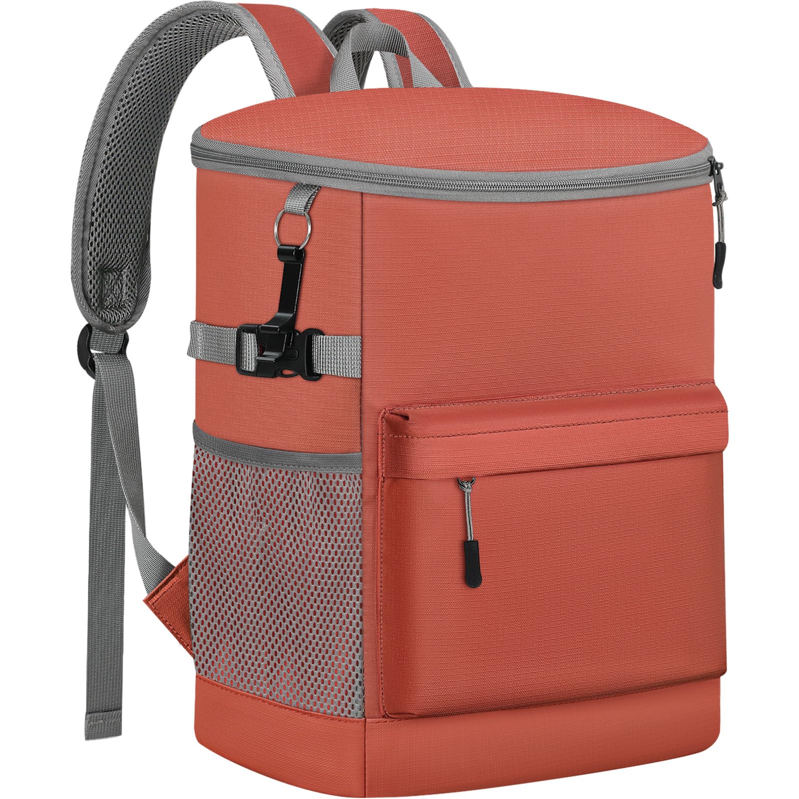 Tenot Backpack Cooler 40 Cans Cooler Backpack Insulated Waterproof Soft Travel Cooler Bag for Women Men Ice Chest Backpack Golf Camping Hiking Picnic Beach Cooler Lunch Backpack Coral Red-Leather