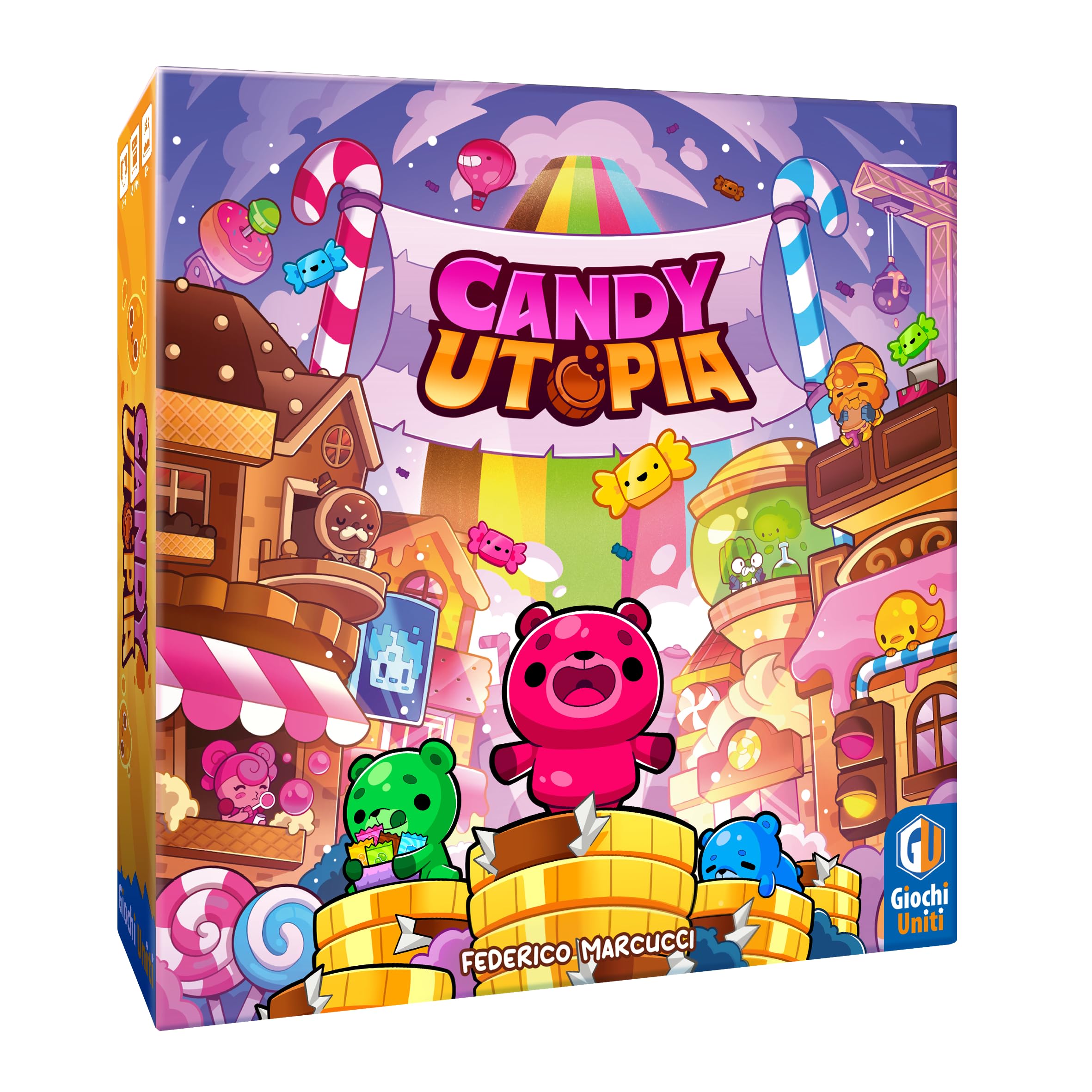Giochi Uniti - Candy Utopia– Gioco da tavolo, 2-5 Giocatori, 12+ Anni, GU863, Edizione italiana