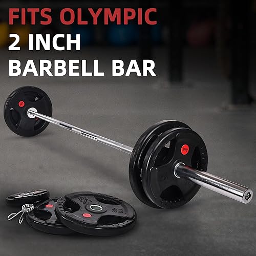 Miniatura 4 de Fitvids Disco olímpico de hierro fundido de 2 pulgadas para entrenamiento de fuerza y levantamiento de pesas