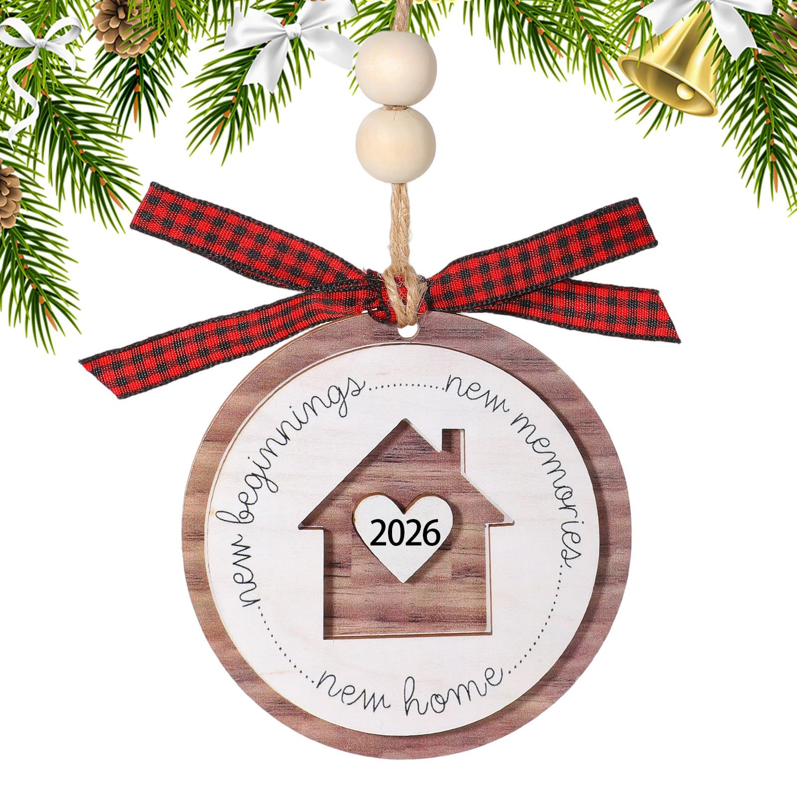 Yunlijia Women's Red-4 New Home Gifts Ornament 2026 House Warming Gifts Wooden Hanging Craft Decoration New Home Housewarming Presents Homes For Couple Keepsake For First Homes Beginnings For Family Friends