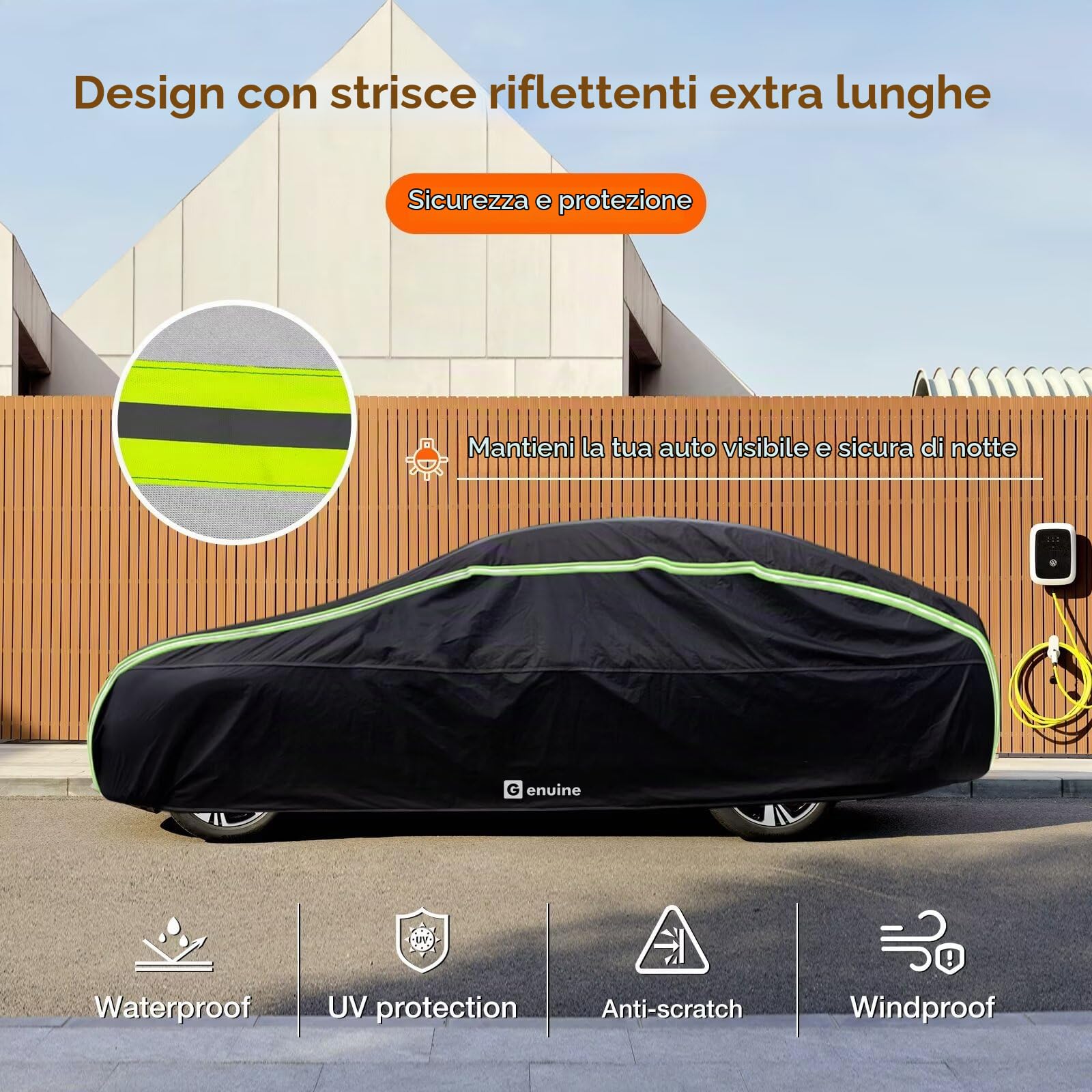 Telo Copriauto SUV da Esterno 10 Strati, Genuine Copertura Auto Impermeabile Felpato, Telo Copri Auto Impermeabile Antipolvere, Telo Copriauto per Audi Q5, BMW X3, Mercedes GLC, Porsche Macan