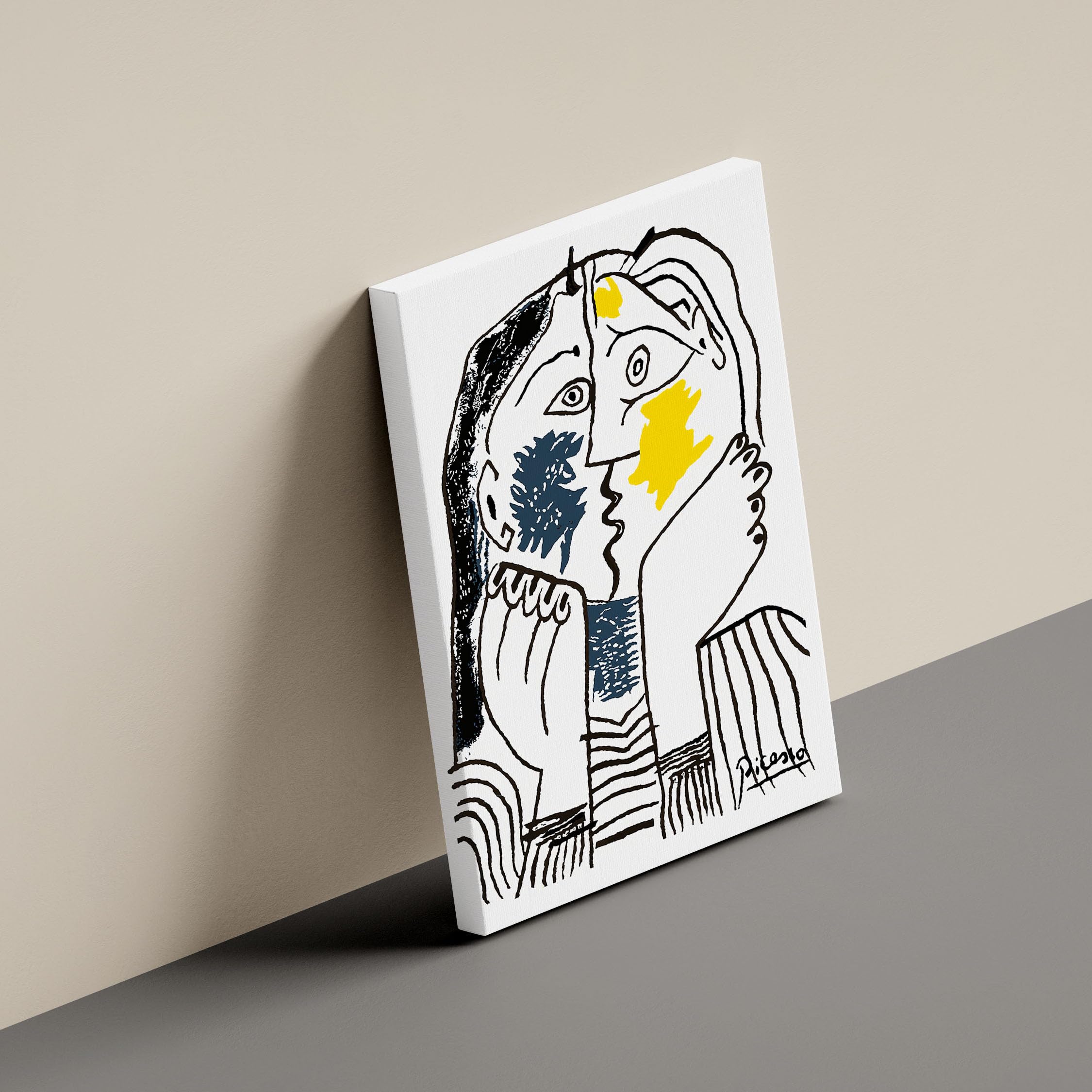Amazon.com: ALMLZL Canvas Wall Art The Kiss by Pablo Picasso