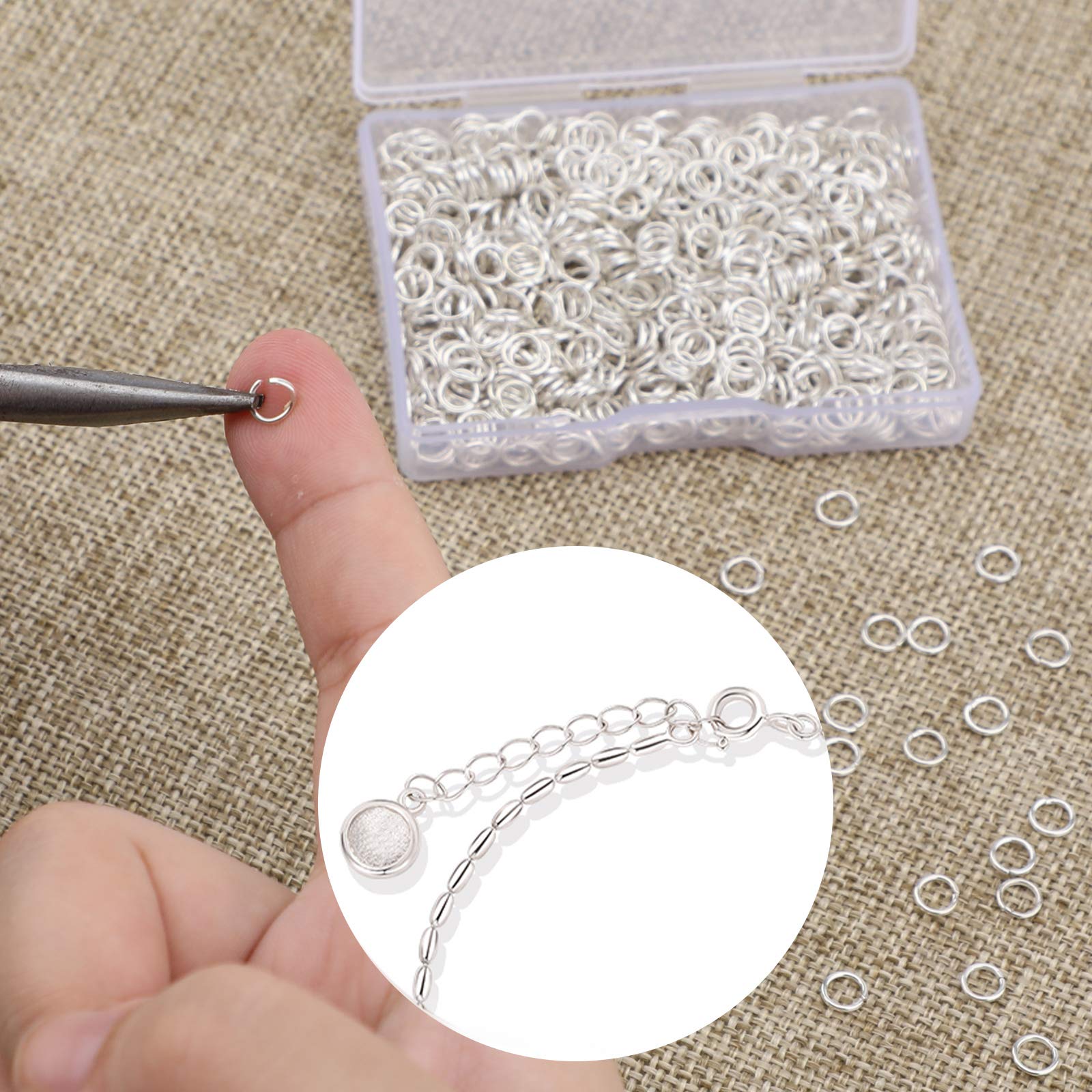 WUBOECE Lot De 1 000 Anneaux Ouverts En Métal De 4 Mm Pour Colliers Ras Du Cou, Bracelets, Bijoux, Loisirs Créatifs, Argenté