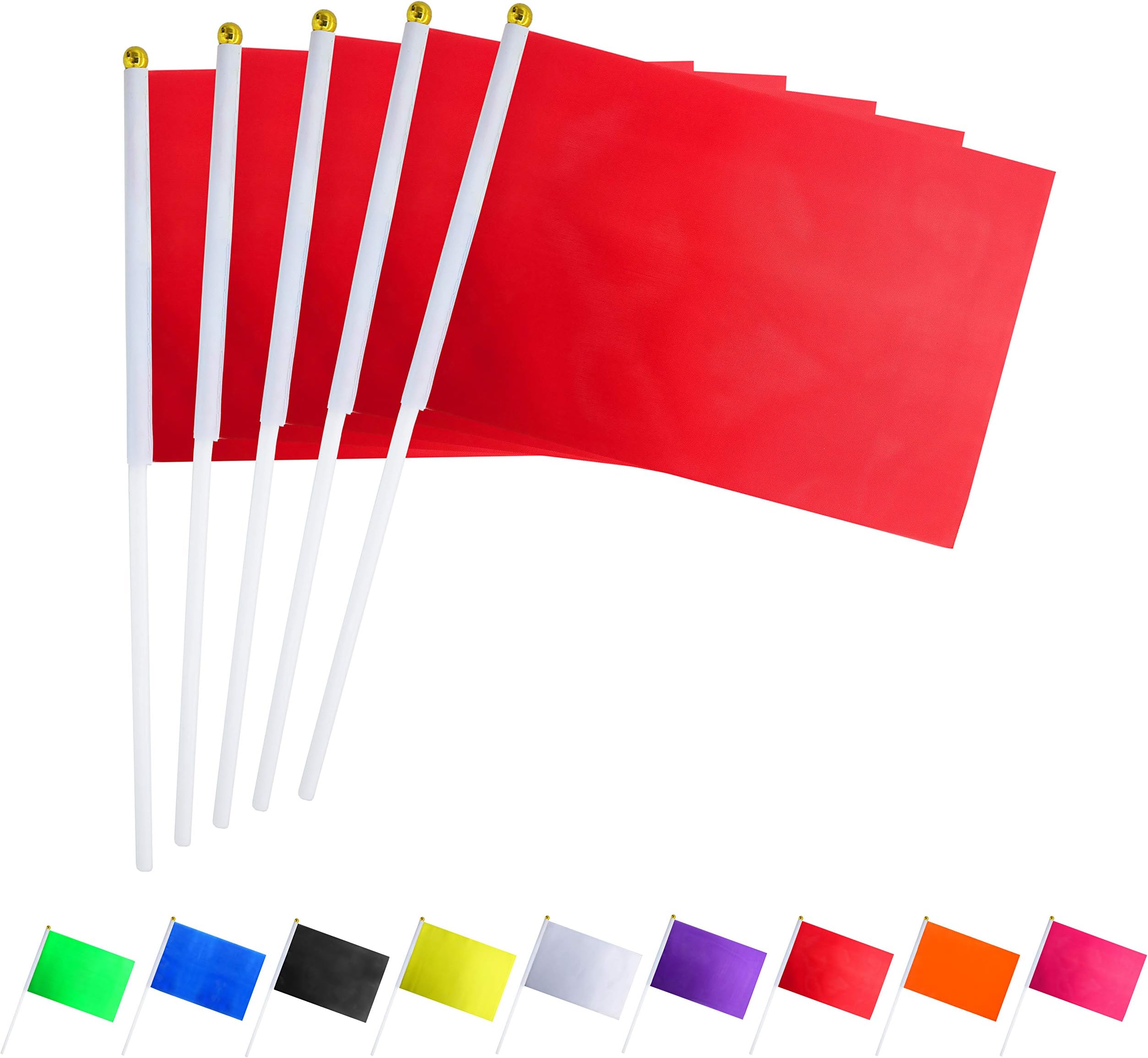 Amazon.com: Consummate 25 Pack Solid Red Flag Small Mini Plain Red DIY ...
