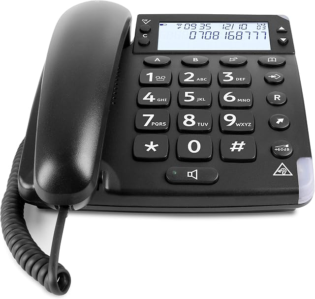 Doro Magna 4000 Corded Home Phone for the Elderly with Audio Boost Button and Display (Black) [UK and Irish Version]