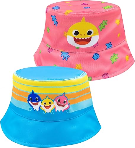 Sombrero de cubo para niños pequeños, sombrero reversible para niños, sombrero de cubo para niñas pequeñas y sombrero de cubo para niños, tiburón