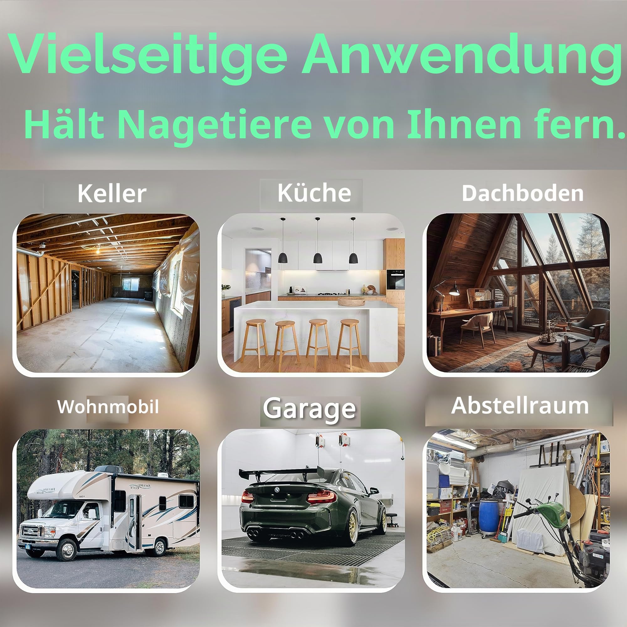 360° Ultraschall Mäuseabwehr,Mäuseabwehr Rattenabwehr mit Ultraschal,für Haus, Keller, Garten, Mäuse und Ratten,vertreiben ohne Chemie und Mäusefalle,300 m² Wirkungsbereich