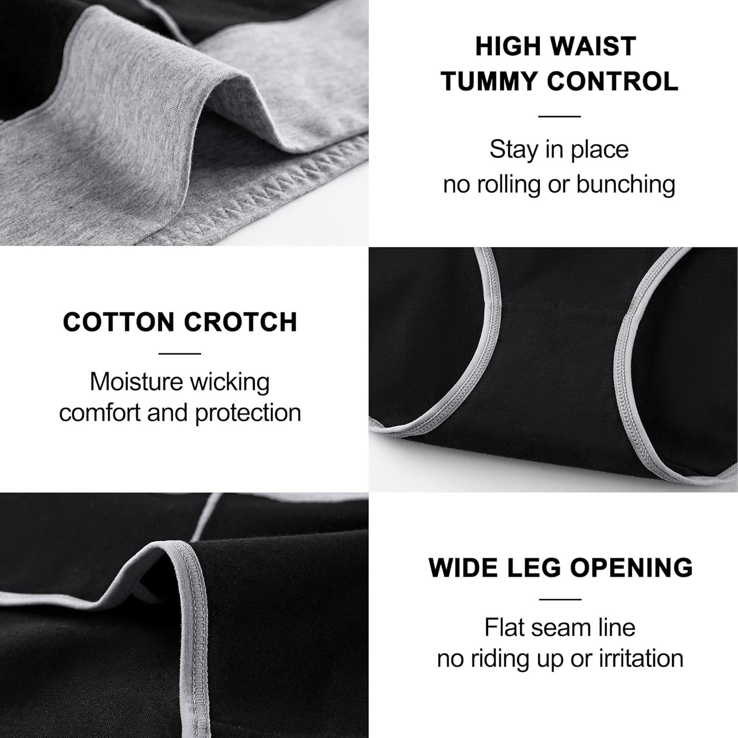 High Waisted Postpartum Underwear Womens Cotton Underwear Soft Breathable Full Coverage Stretch Panties Multipack - Image 6