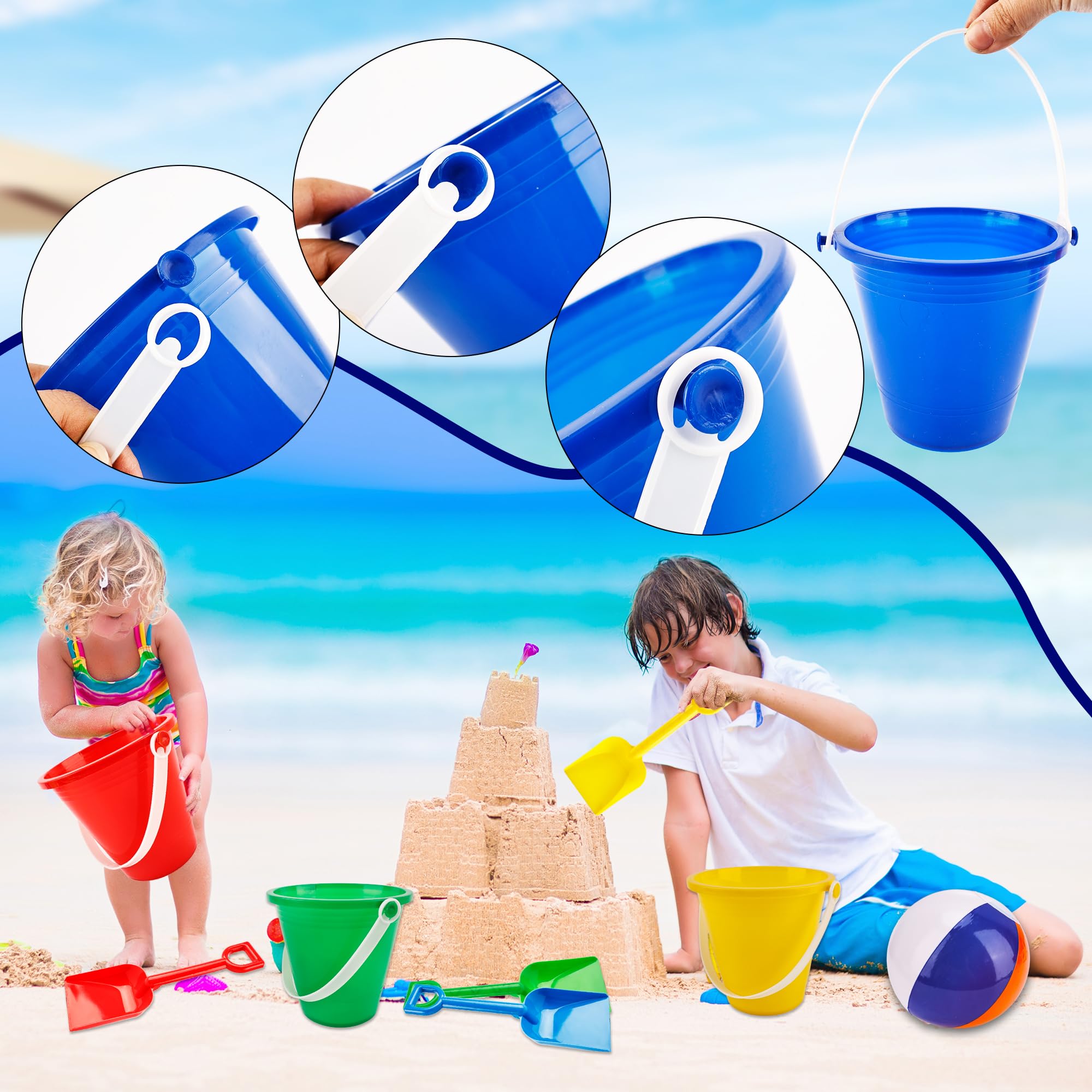 Juego de 30 regalos para estudiantes de fin de año del profesor, 30 cubos de arena, 30 palas y 30 pelotas de playa, para preescolar, jardín de infantes, regalos de verano, regalos de fiesta de piscina