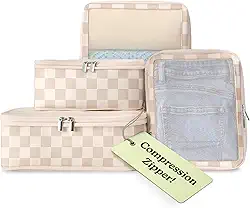 Vandel Cubos de compressão que economizam espaço para mulheres, homens, estojo de viagem compressível, organizador de mala para bagagem e mochilas, cubo de mala