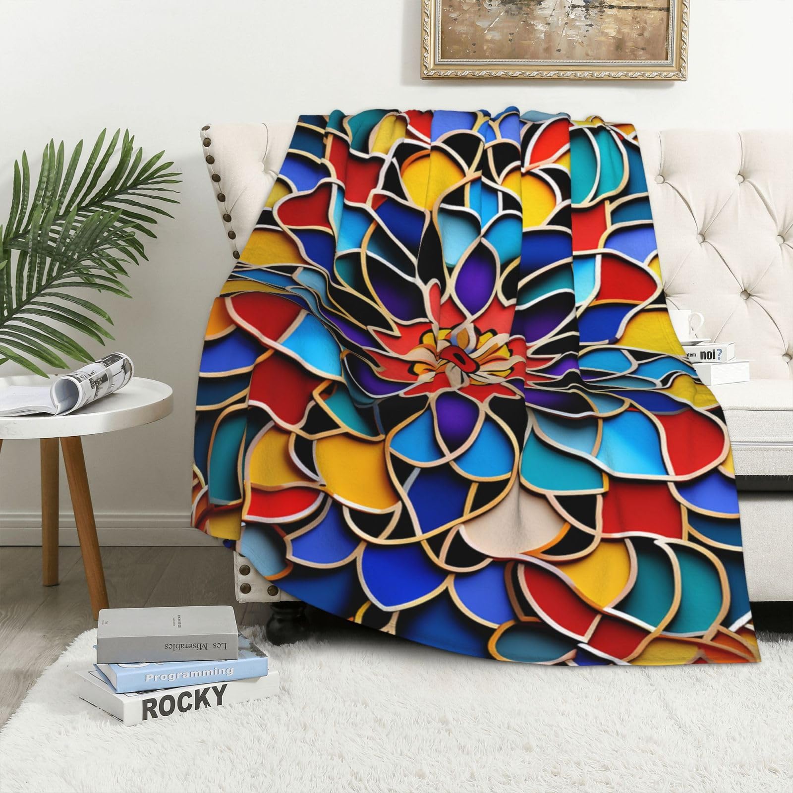 Couverture polaire flanelle jeté de lit réversible et chaud pour canapé