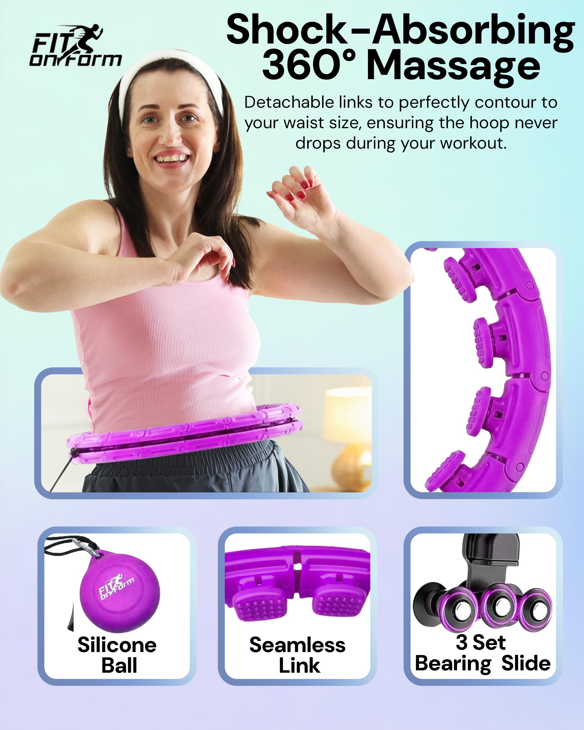 FIT ON FORM Gewichteter Hoola-Reifen Infinity Hoop