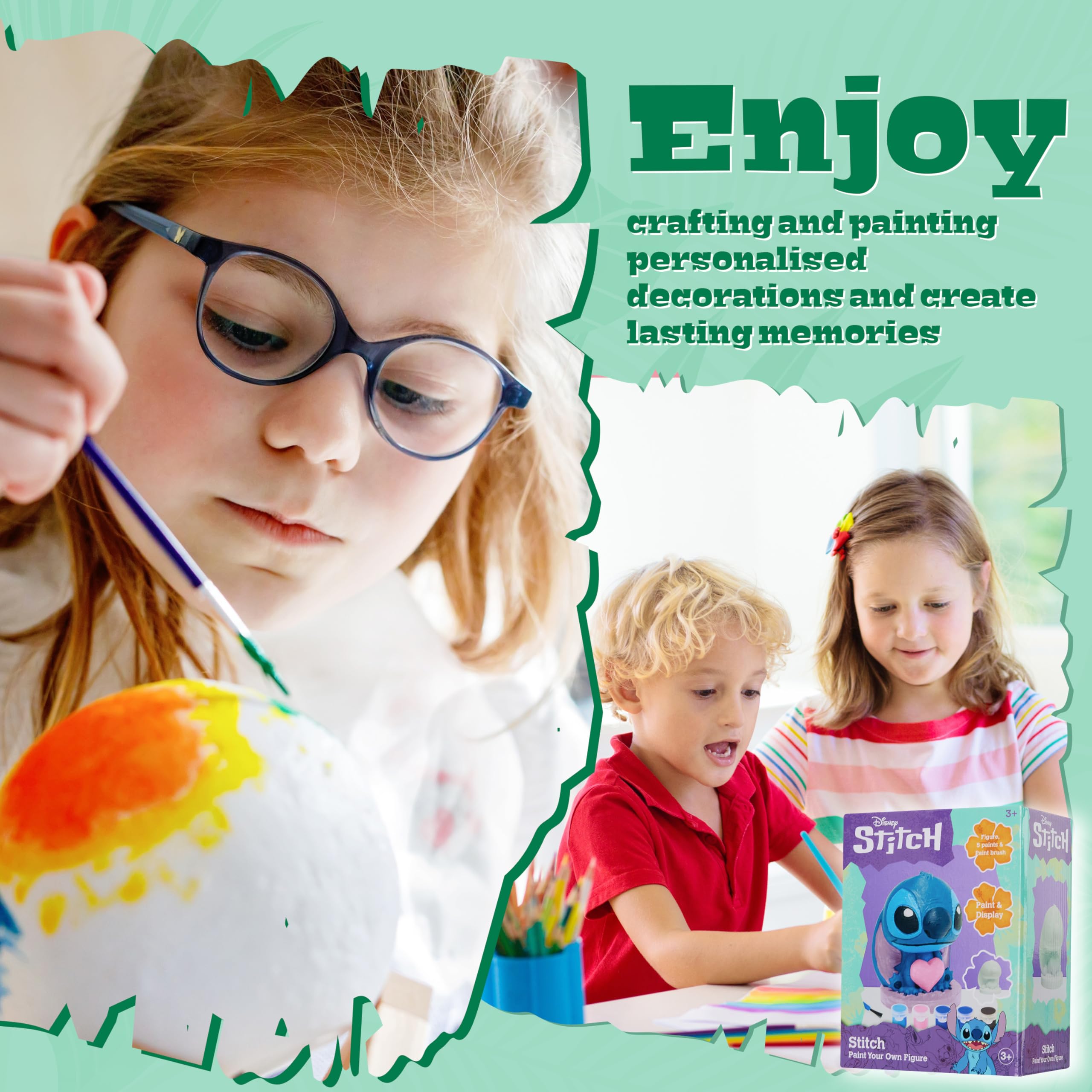 Disney Stitch Dipingi la Tua Figura Bambini, Mestiere DIY Kit per Dipingere (Multi - 1 confezione)