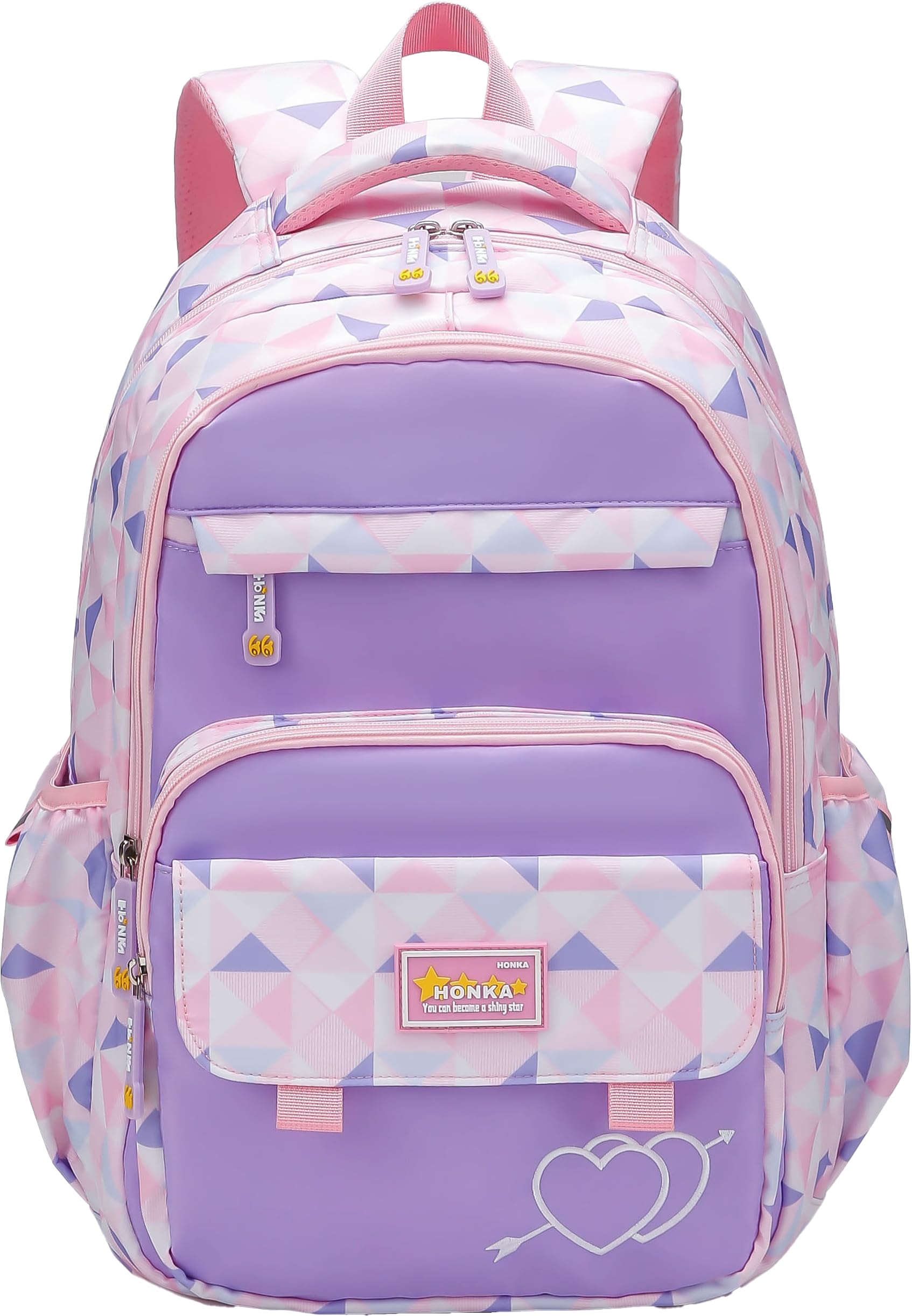 HONKA Series 17-Inch School Backpack for Girls Ages 6-10 Y– Lightweight, Water-Resistant, Multi-Compartment Bag Abstract Print for Class 2-6 Std. Ideal for School & Travel Use-image-15