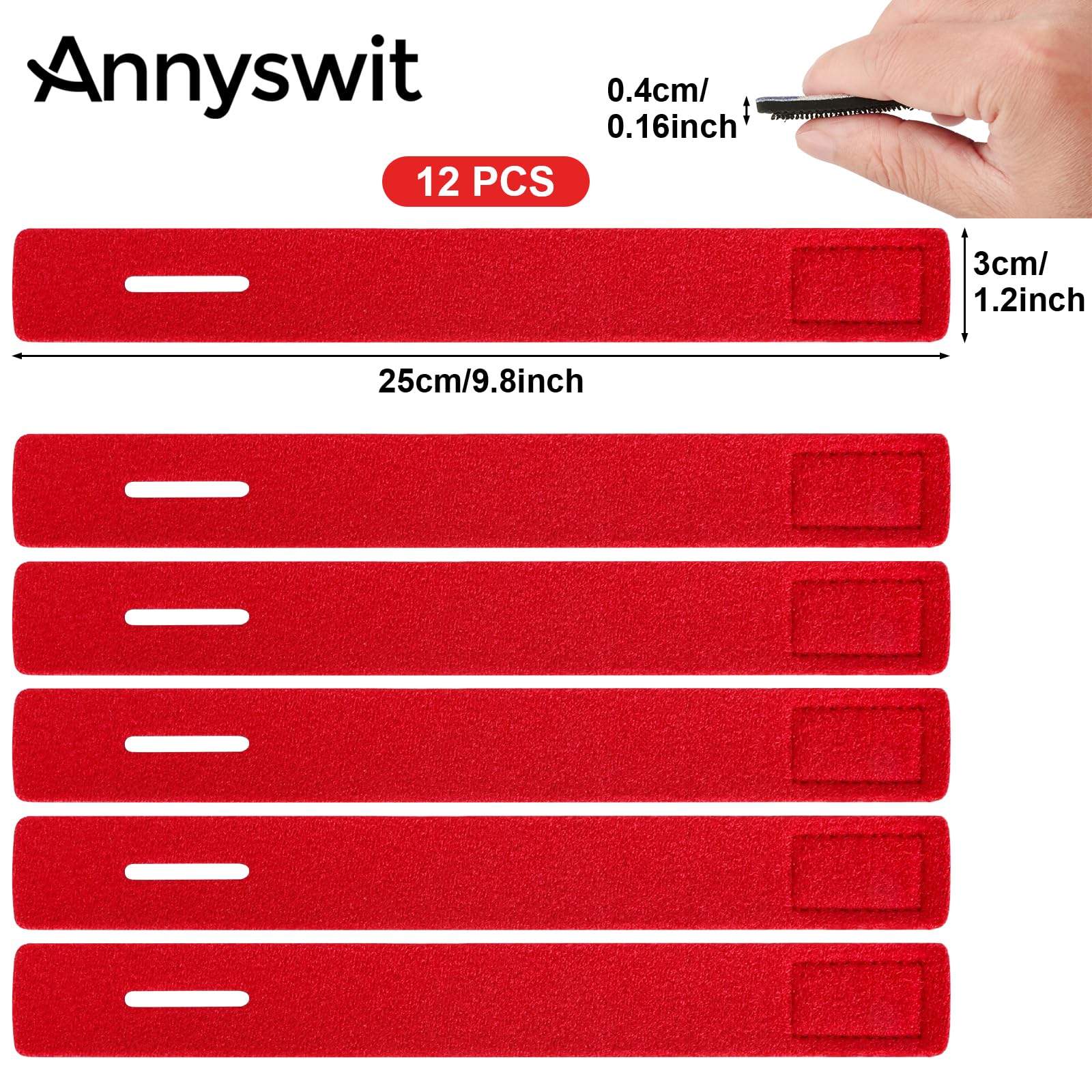 Annyswit 12 Pcs Adjustable Fishing Rod Straps Reusable Neoprene Ties Straps Elastic Fishing Rod Belt Ties for Fixing Fishing Rods Spinning & Sea & Feeder & Carp Rod Protection - Image 2