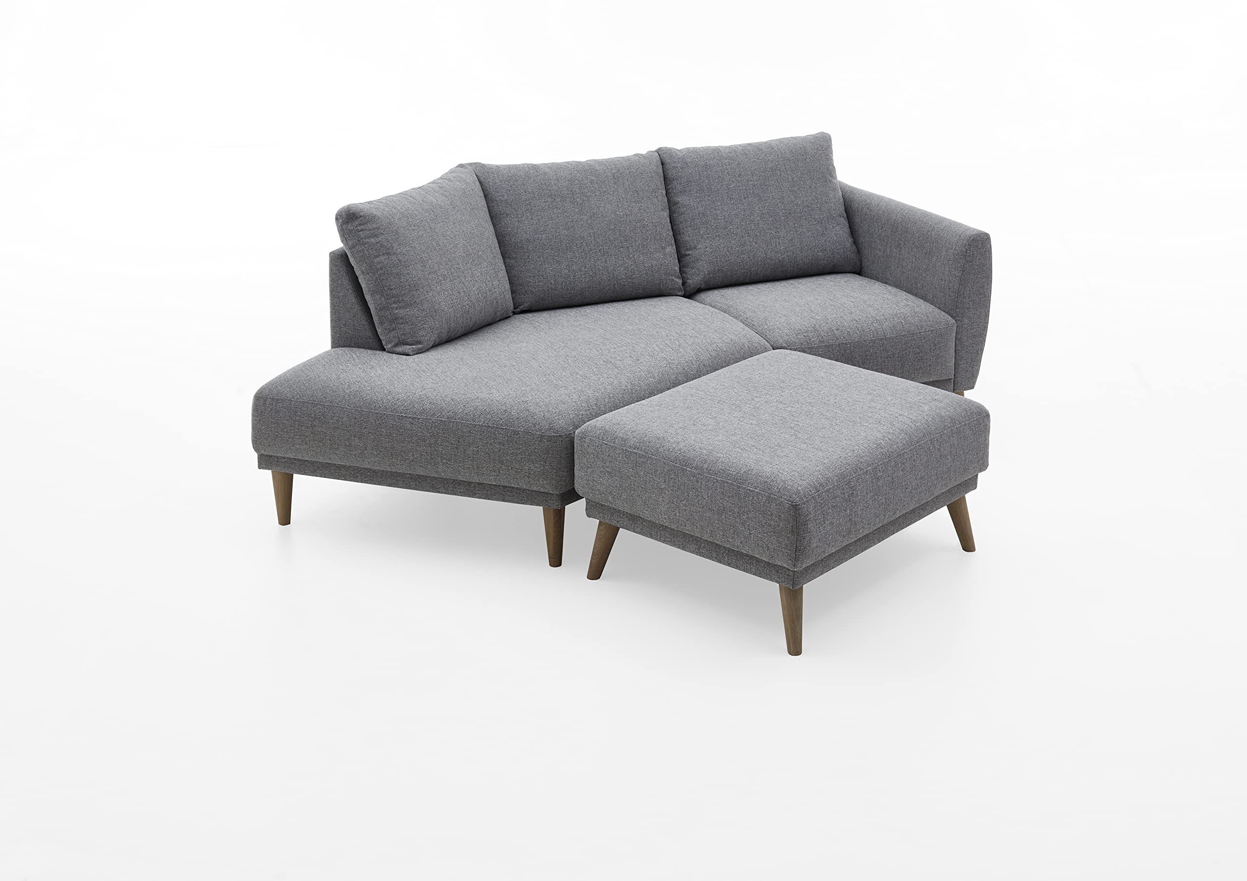 ATLANTIC home collection Polsterecke Elvis, im skandinavischen Stil, 220/127/91 cm, offenes Ende Links, Hellgrau
