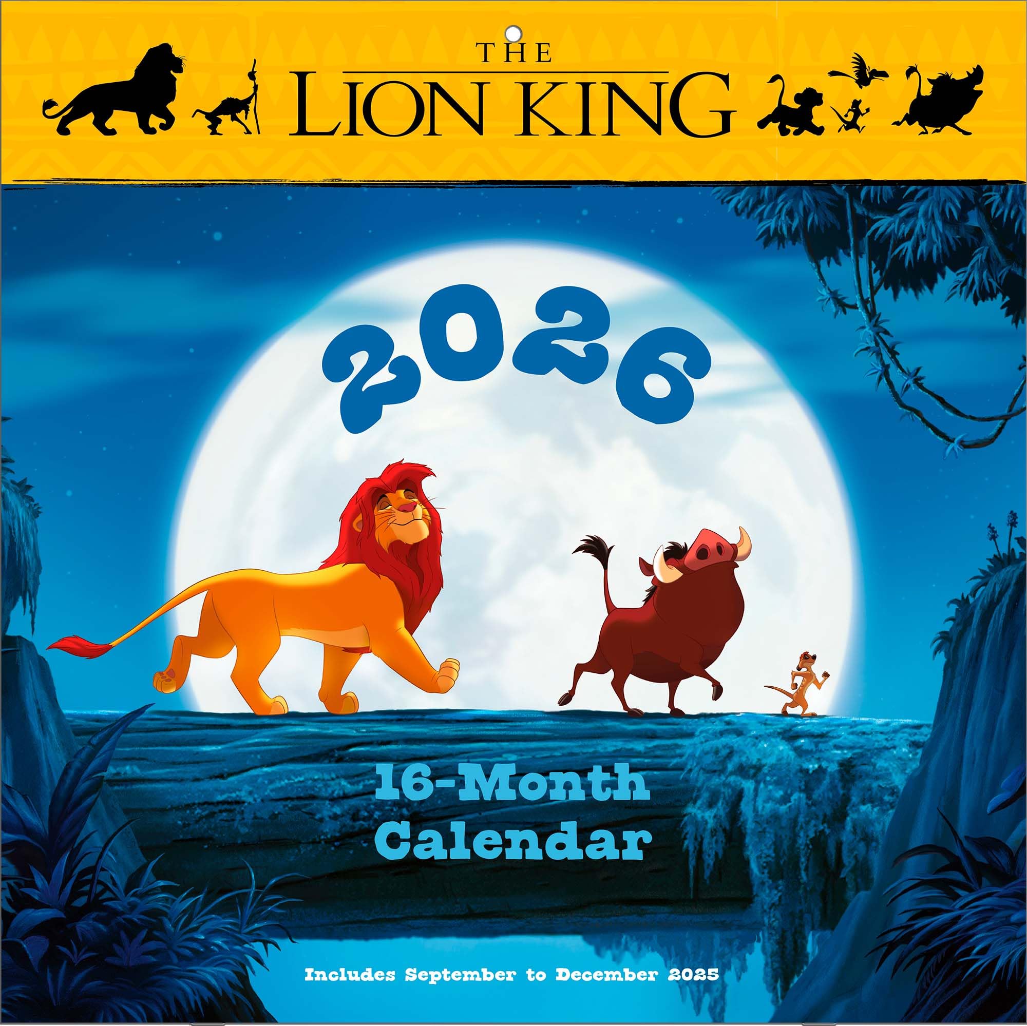Pyramid International - LION KING 2026 – Broschürenkalender 30×30 cm mit Simba, Nala, Timon & Pumbaa – Wandkalender für Kinder & Disney-Fans