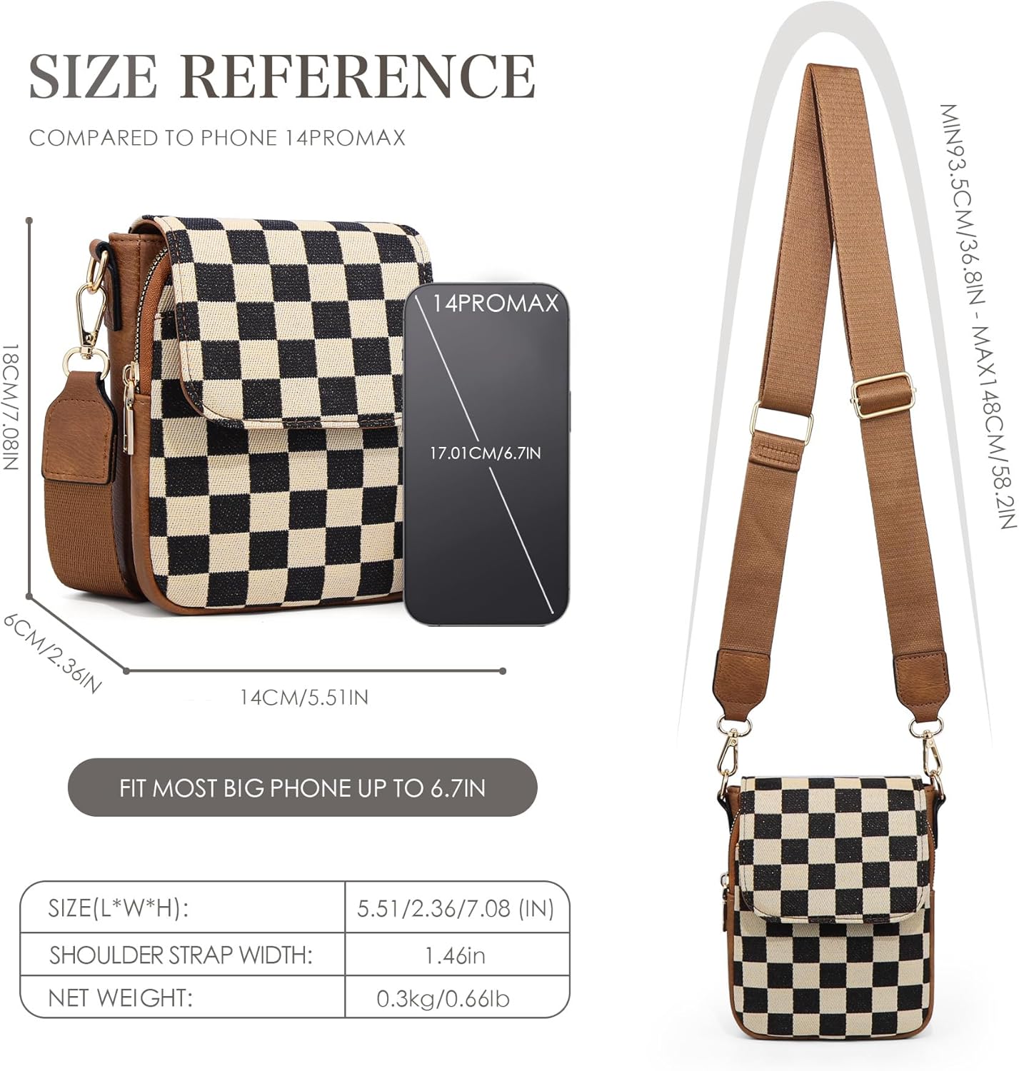 Sling Bag Crossbody Bags For Women Plaid Striped Fanny Packs Chest Bag for Work Shopping