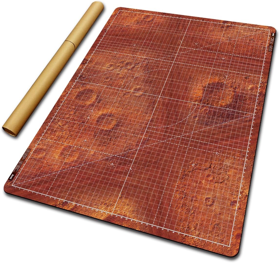 Jucoci Tabletop Wargaming Battlemat 44'' x 60'' with WH40K Deployment Zones and Grid (Mars)